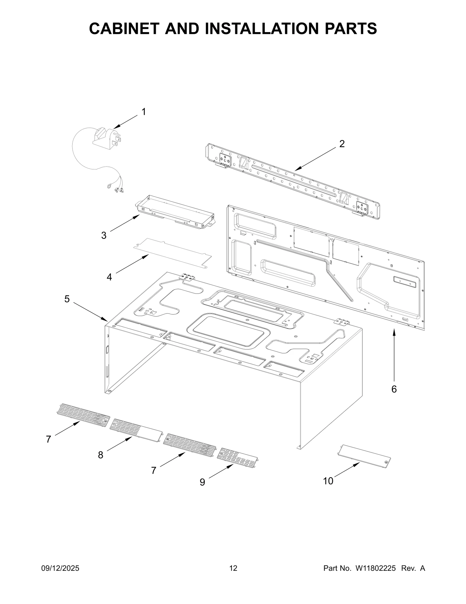 CABINET AND INSTALLATION PARTS