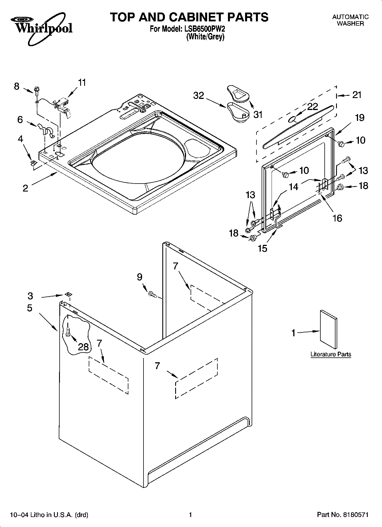 01 - TOP AND CABINET PARTS