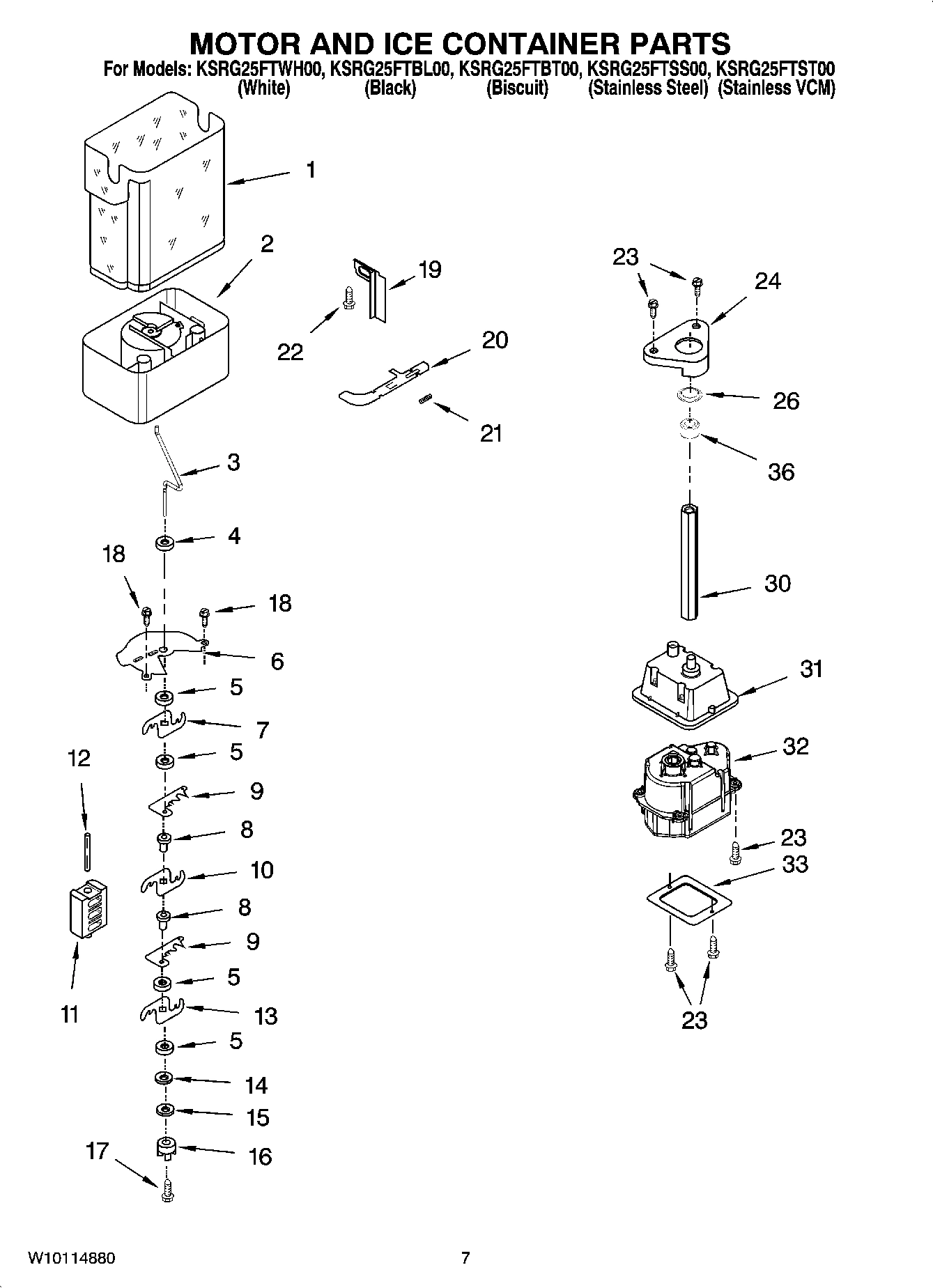 05 - MOTOR AND ICE CONTAINER PARTS