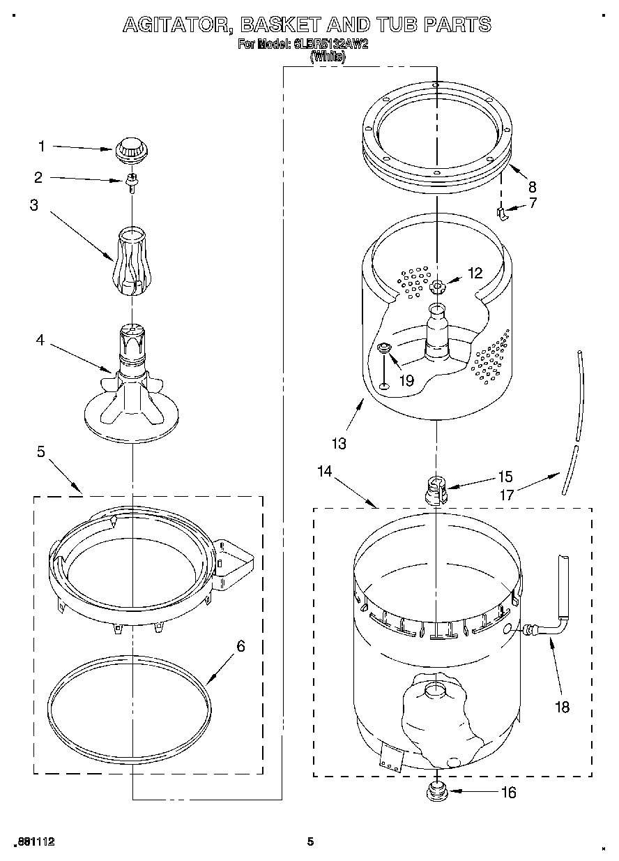04 - AGITATOR, BASKET AND TUB