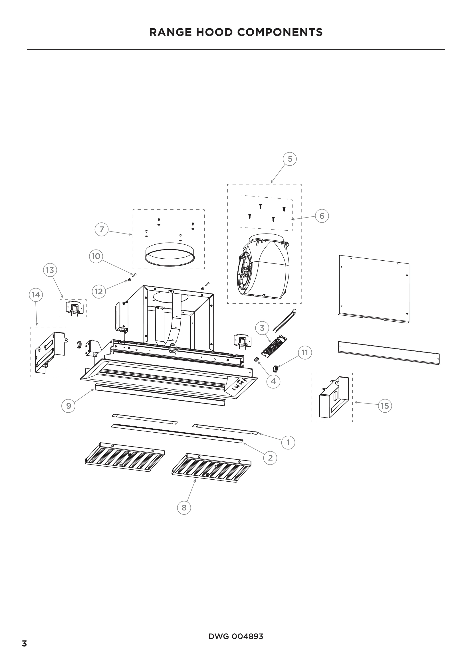 RANGE HOOD COMPONENTS