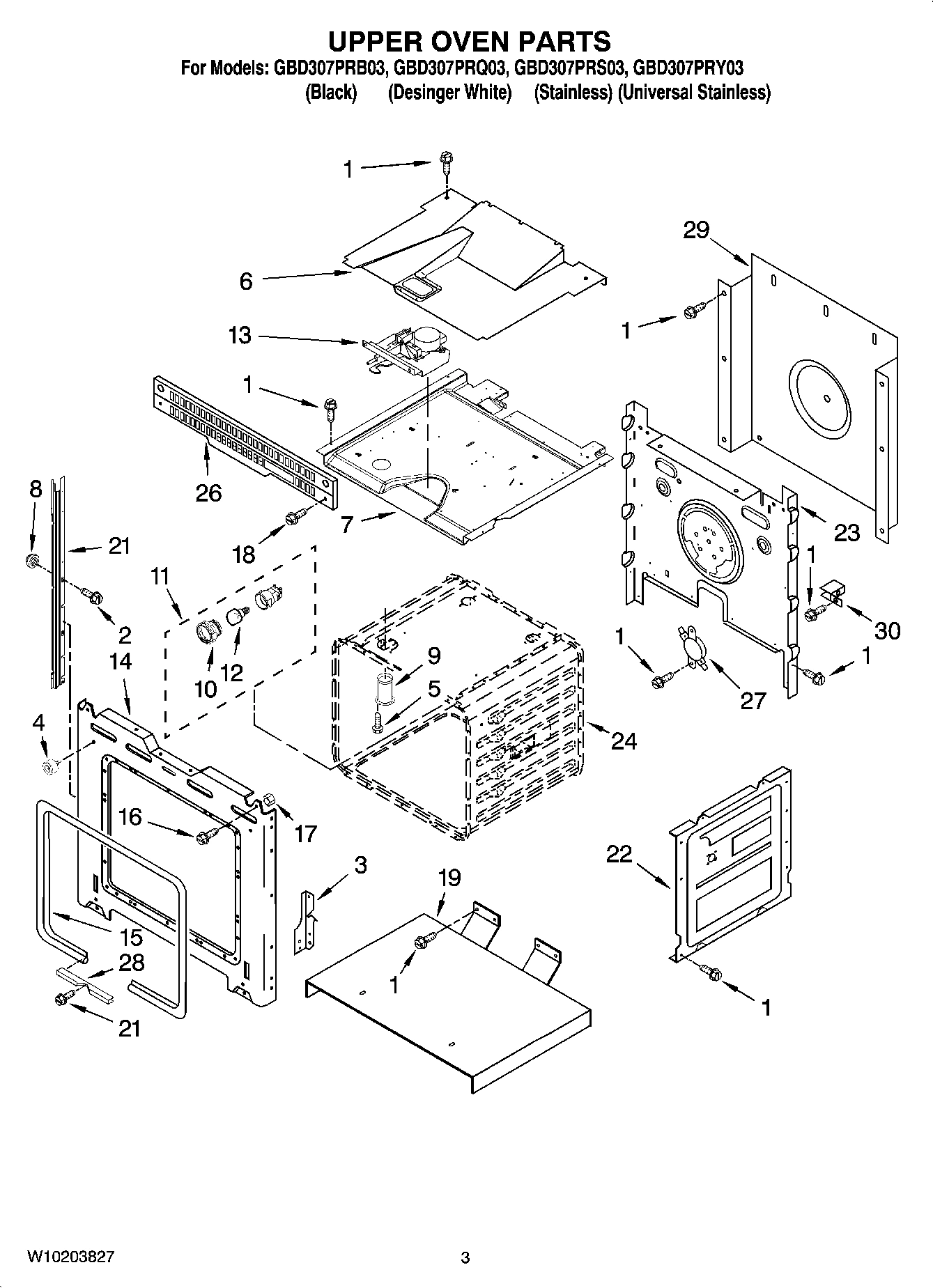 02 - UPPER OVEN PARTS