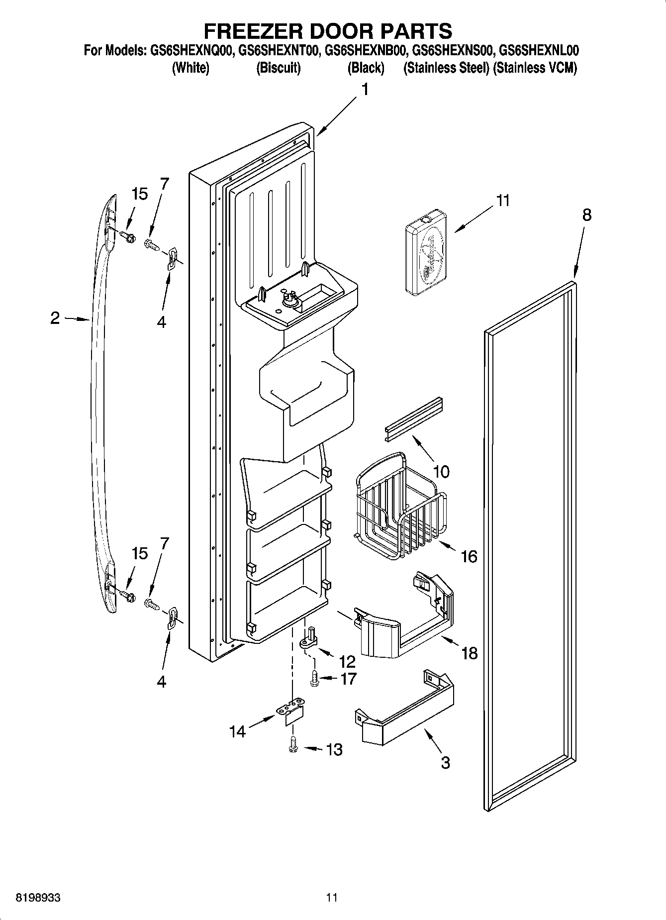 07 - FREEZER DOOR PARTS