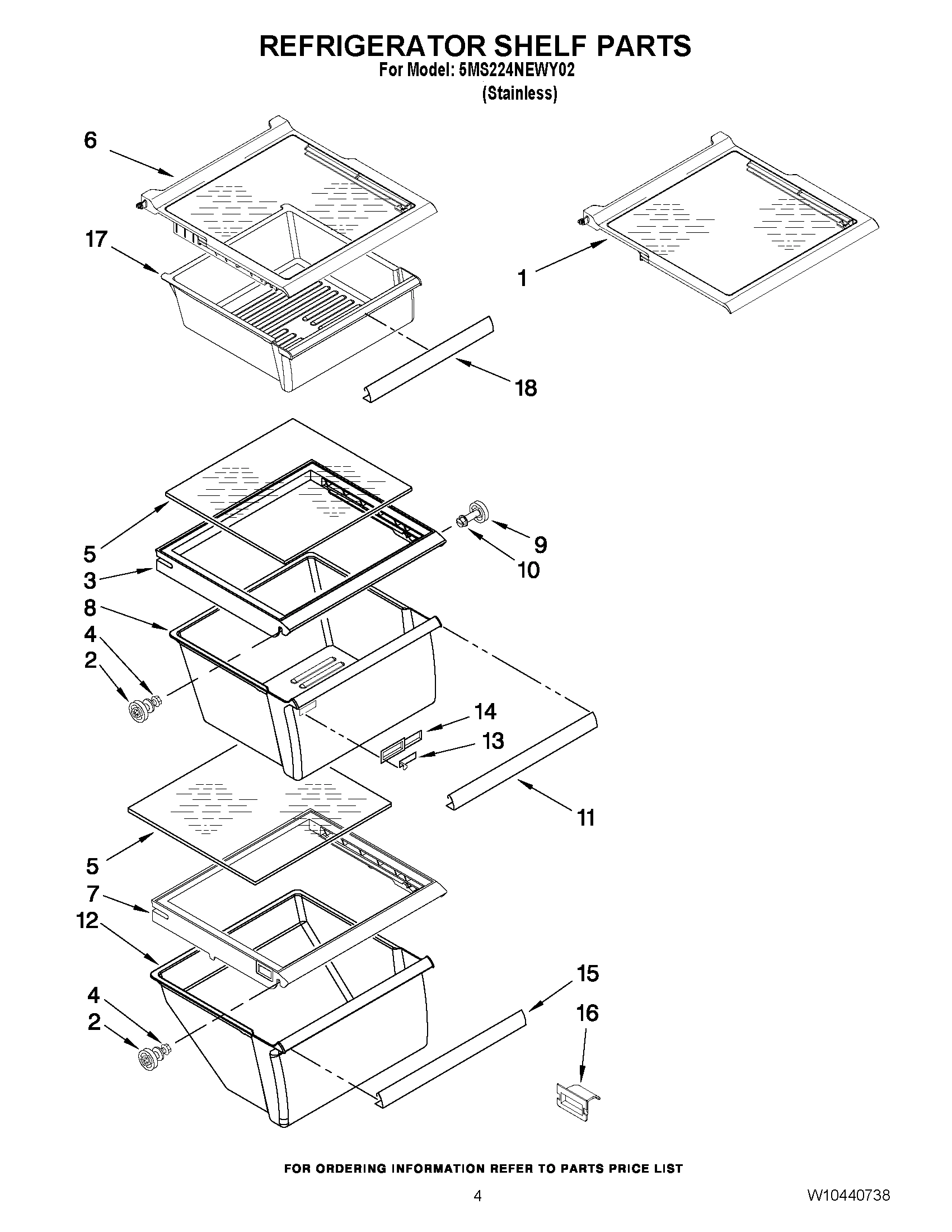 03 - REFRIGERATOR SHELF PARTS