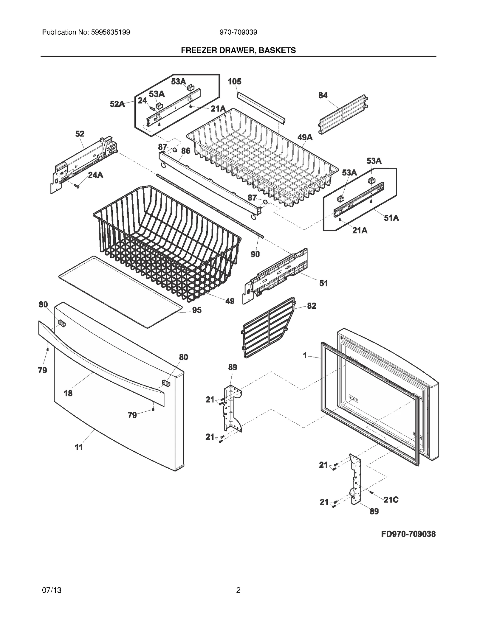 FREEZER DRAWER, BASKETS