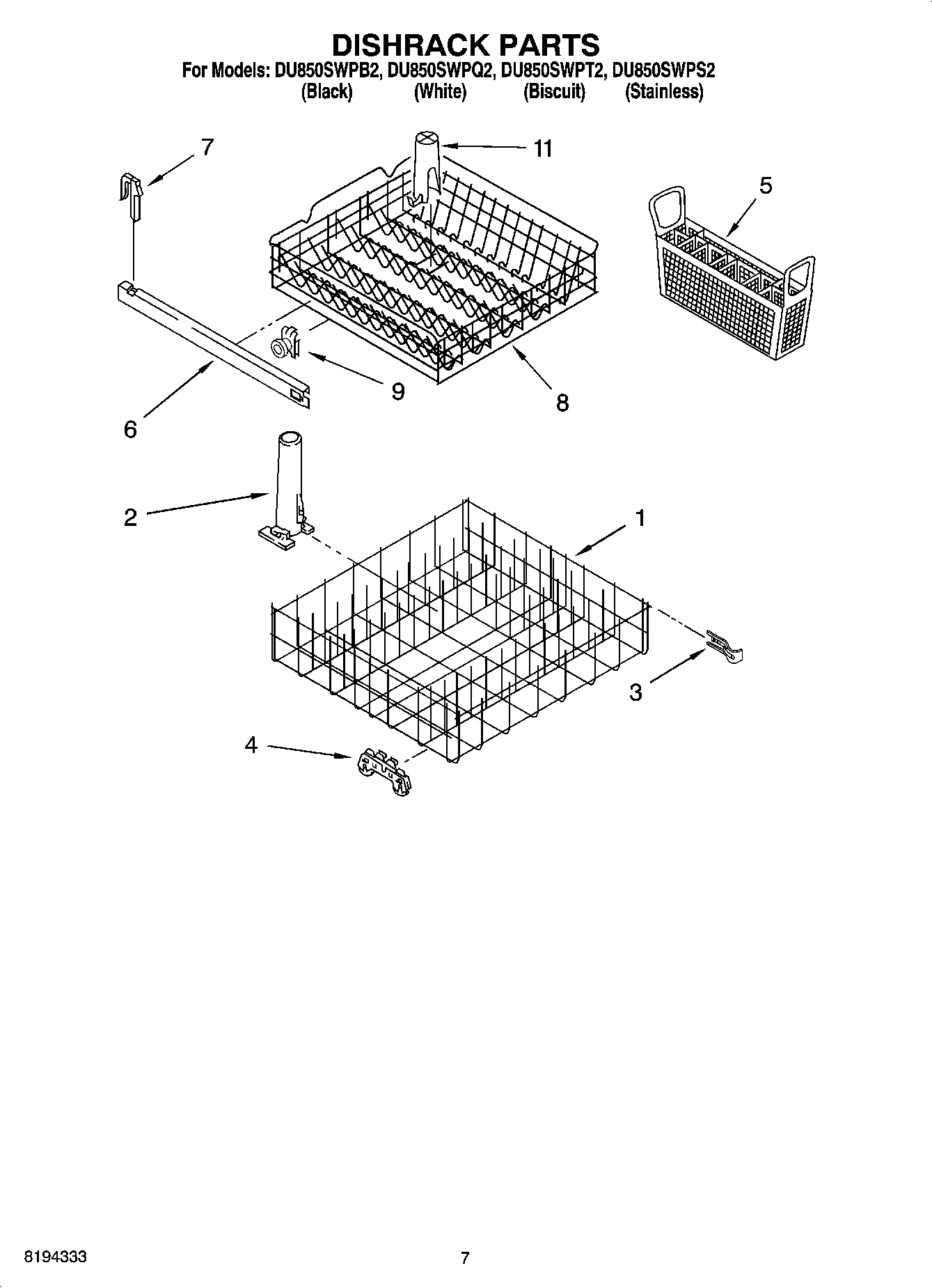 06 - DISHRACK PARTS, OPTIONAL PARTS (NOT INCLUDED)