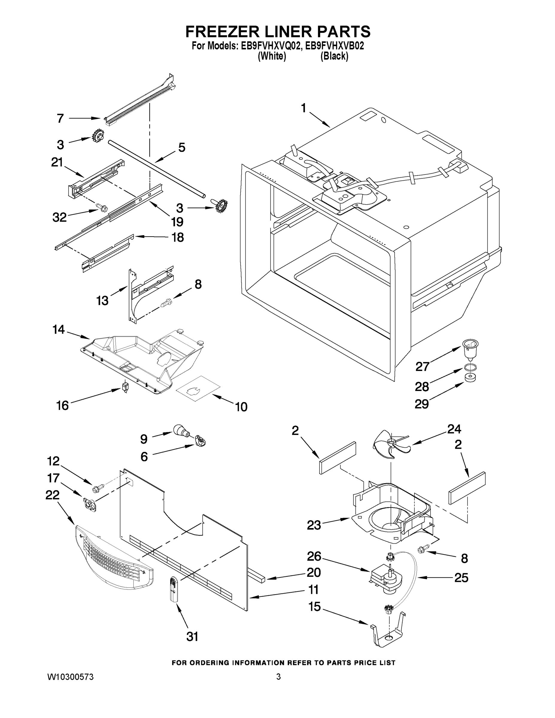 02 - FREEZER LINER PARTS