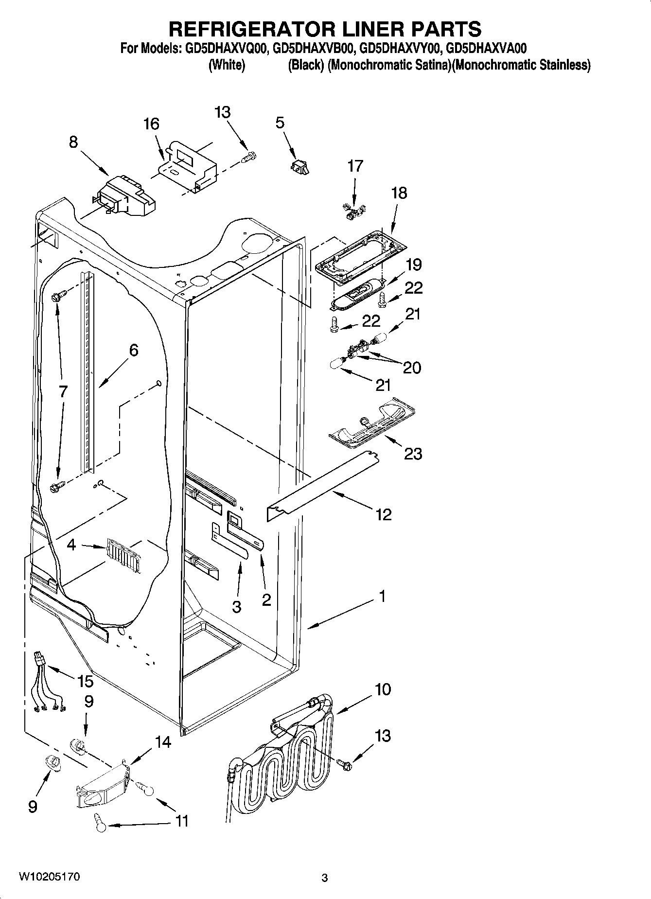 02 - REFRIGERATOR LINER PARTS