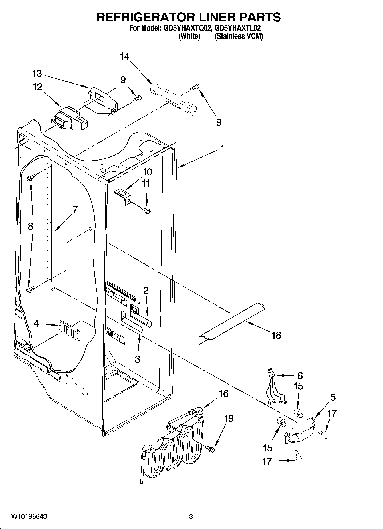 02 - REFRIGERATOR LINER PARTS