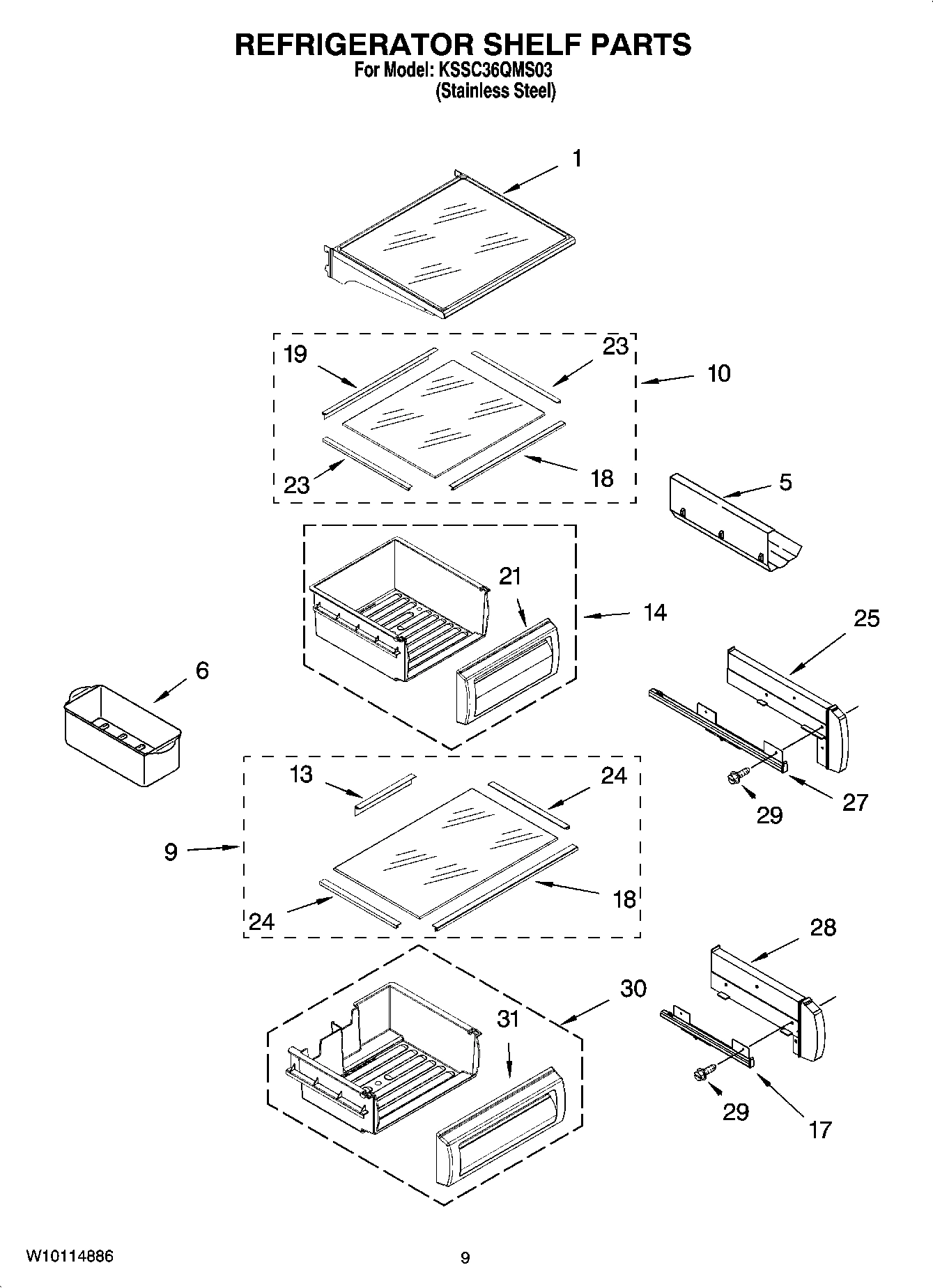07 - REFRIGERATOR SHELF PARTS