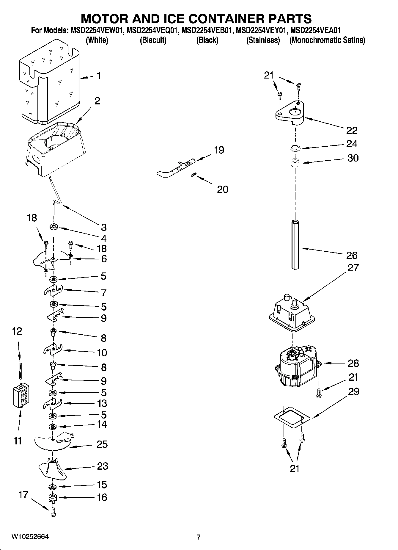 05 - MOTOR AND ICE CONTAINER PARTS