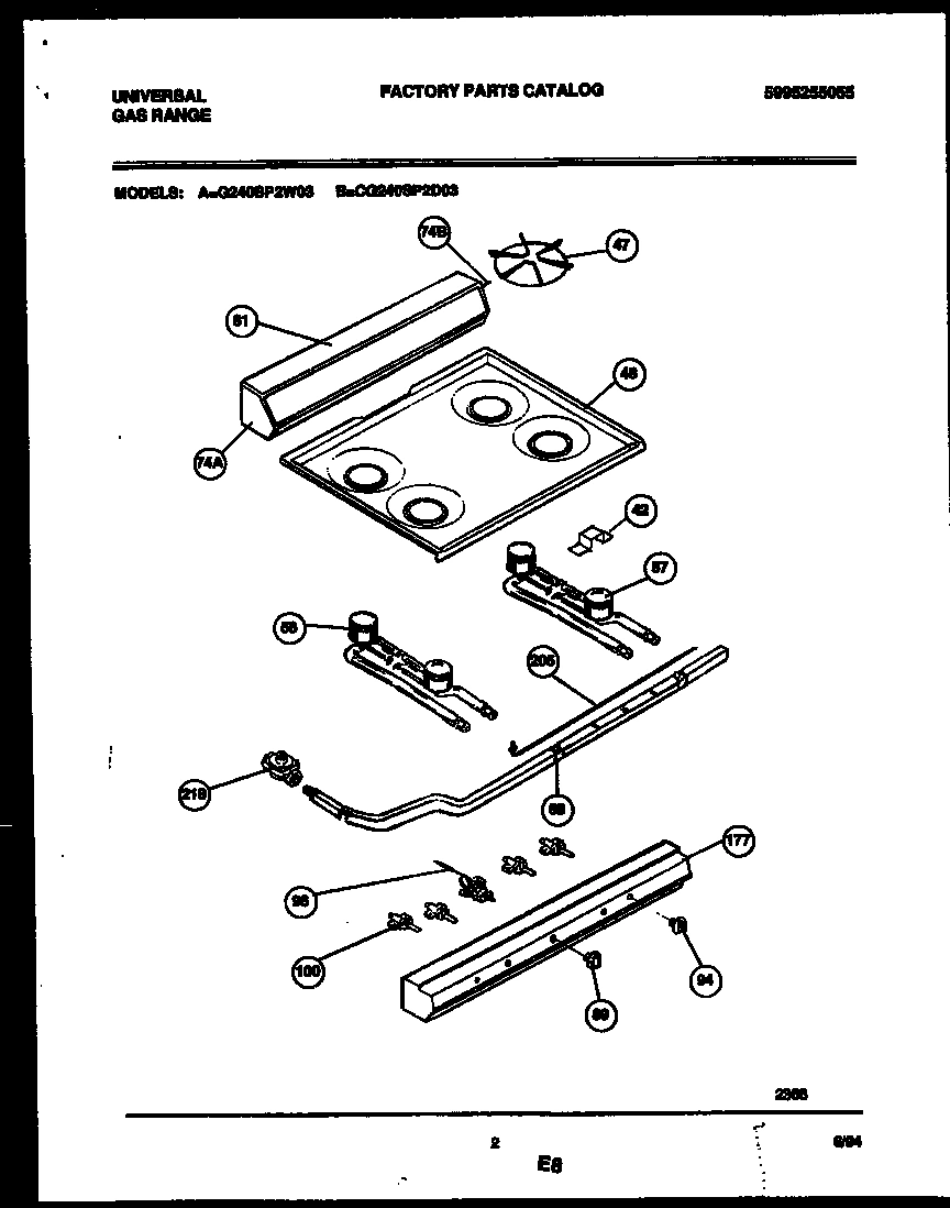 02 - BACKGUARD, COOKTOP AND BURNER PARTS