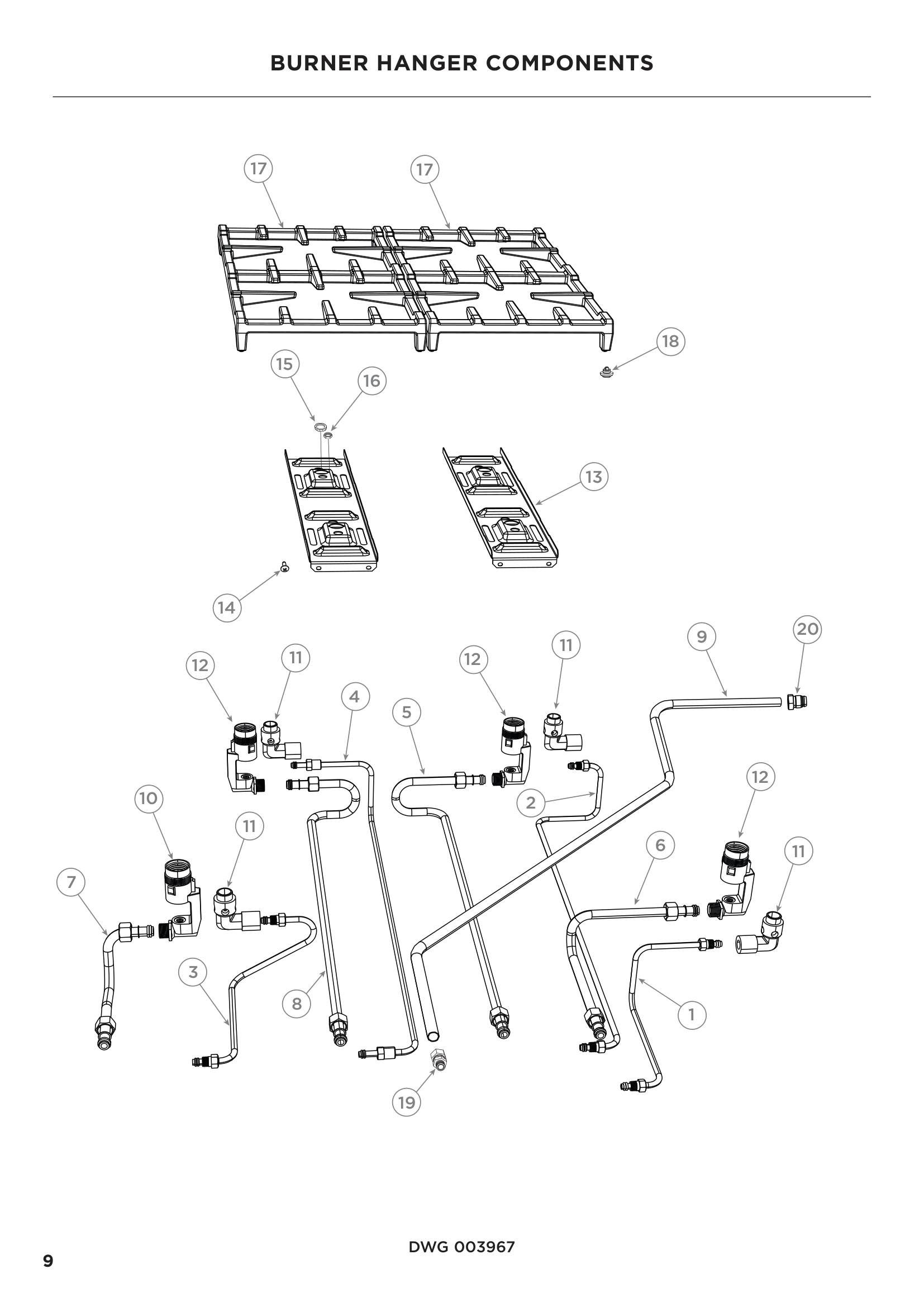 BURNER HANGER COMPONENTS