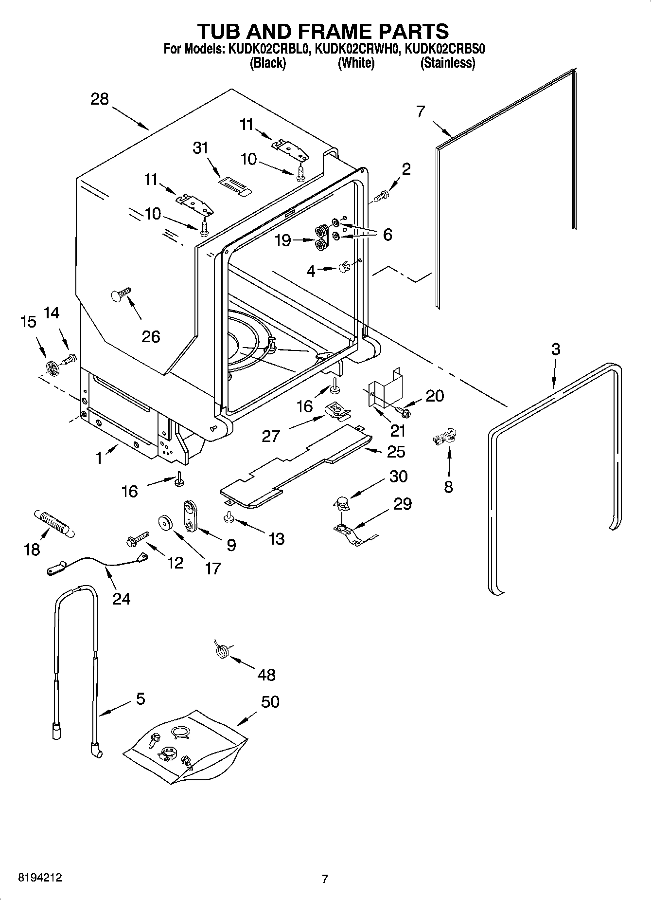07 - TUB AND FRAME PARTS