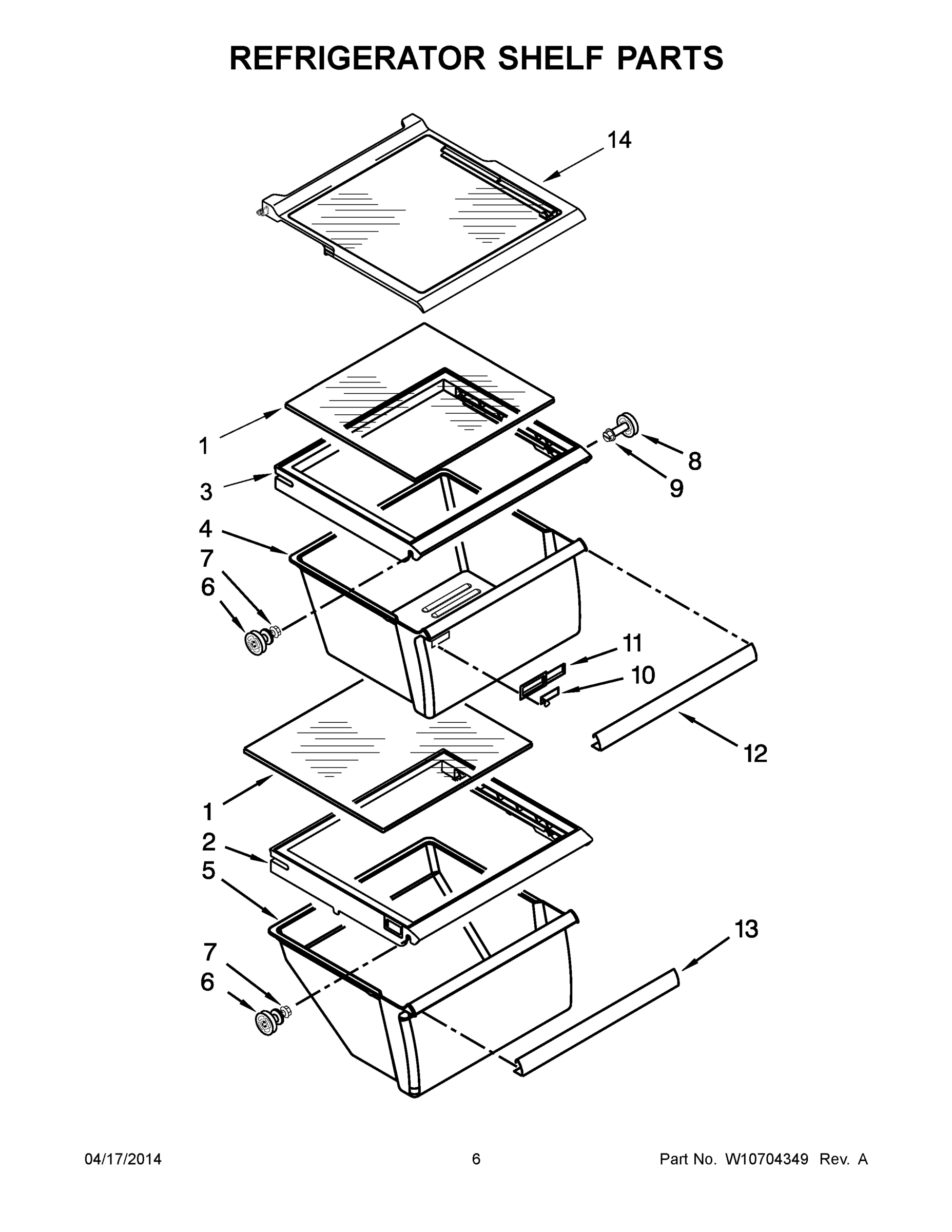 04 - REFRIGERATOR SHELF PARTS