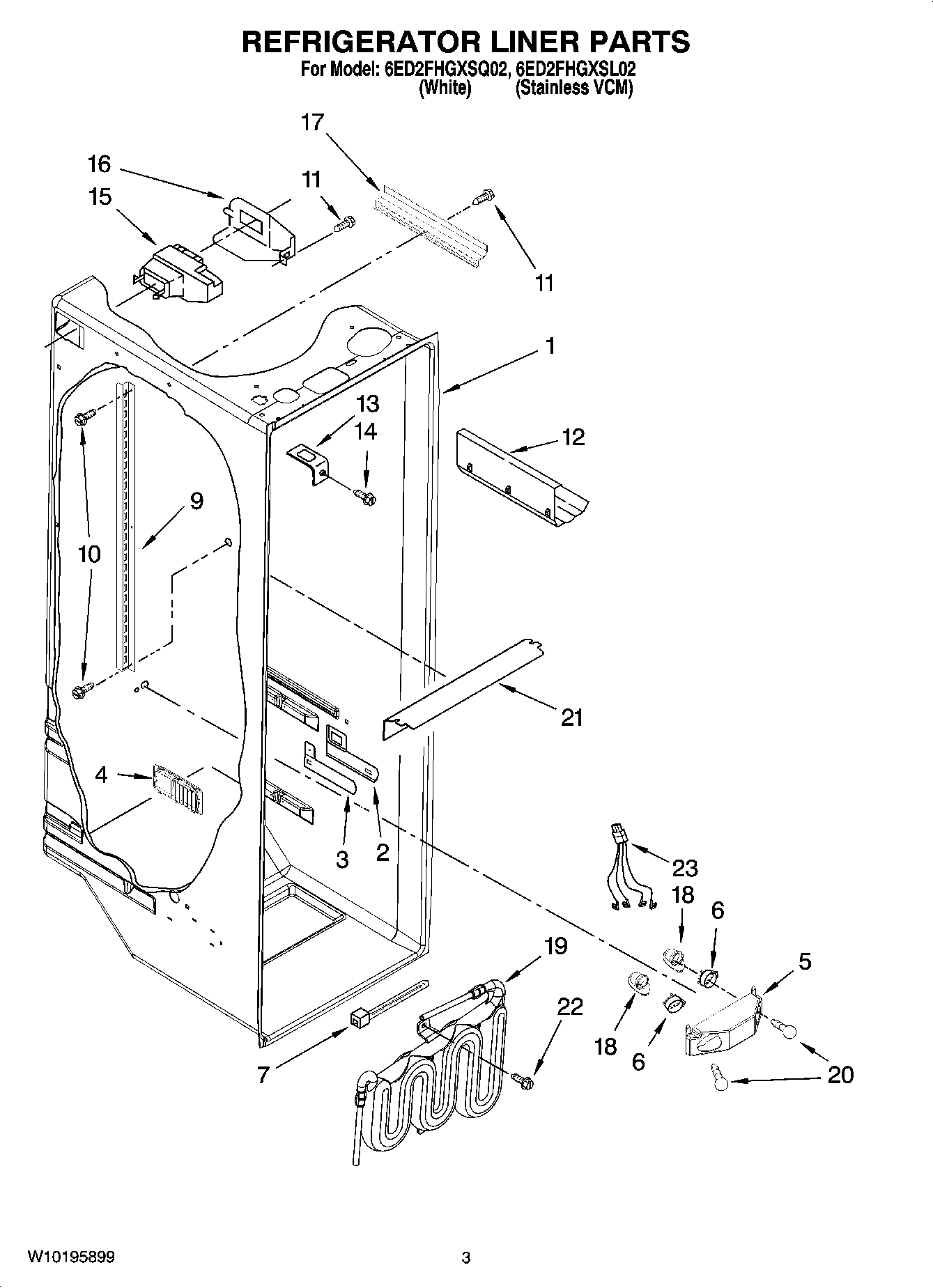 02 - REFRIGERATOR LINER PARTS