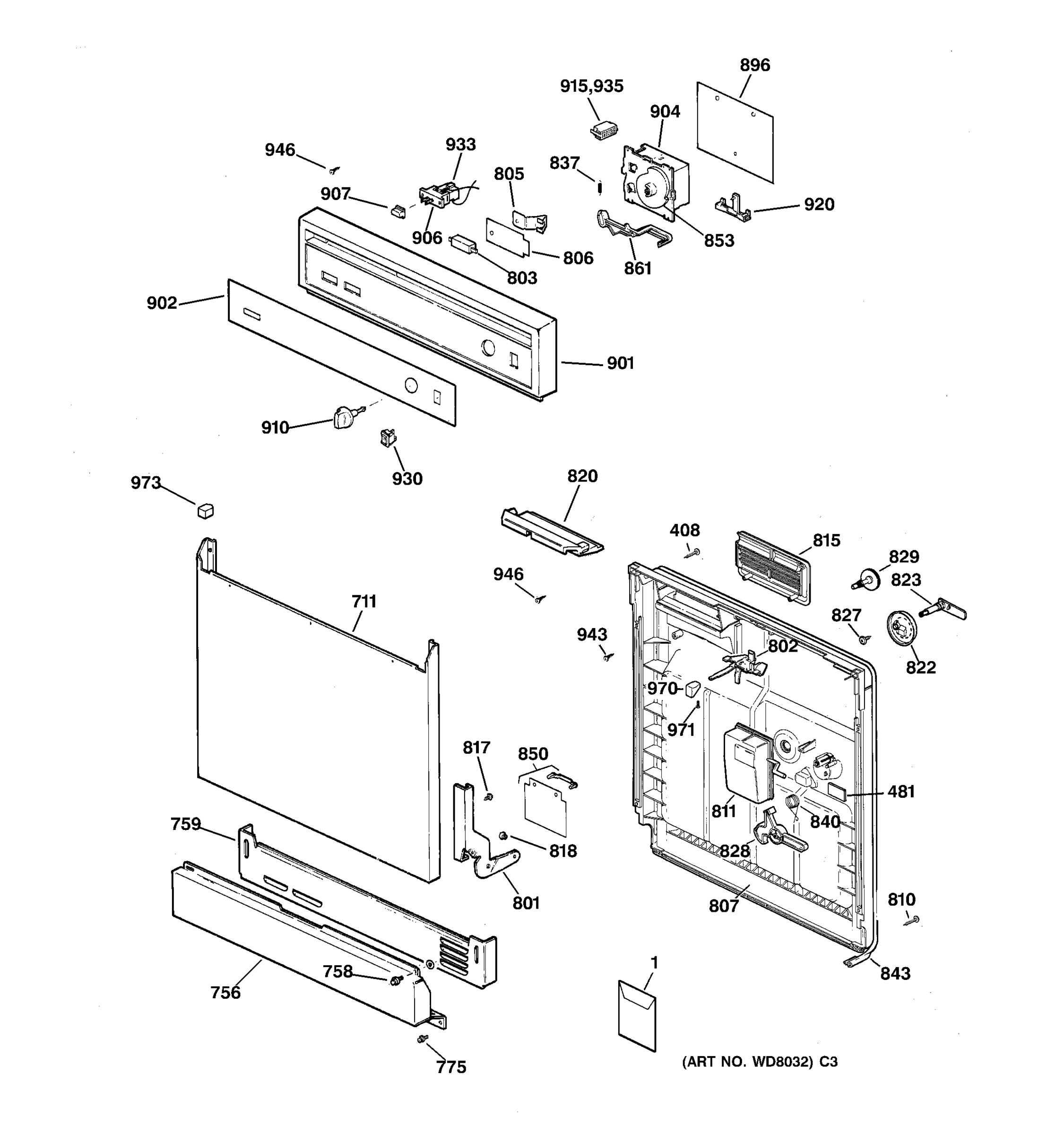 ESCUTCHEON & DOOR ASSEMBLY
