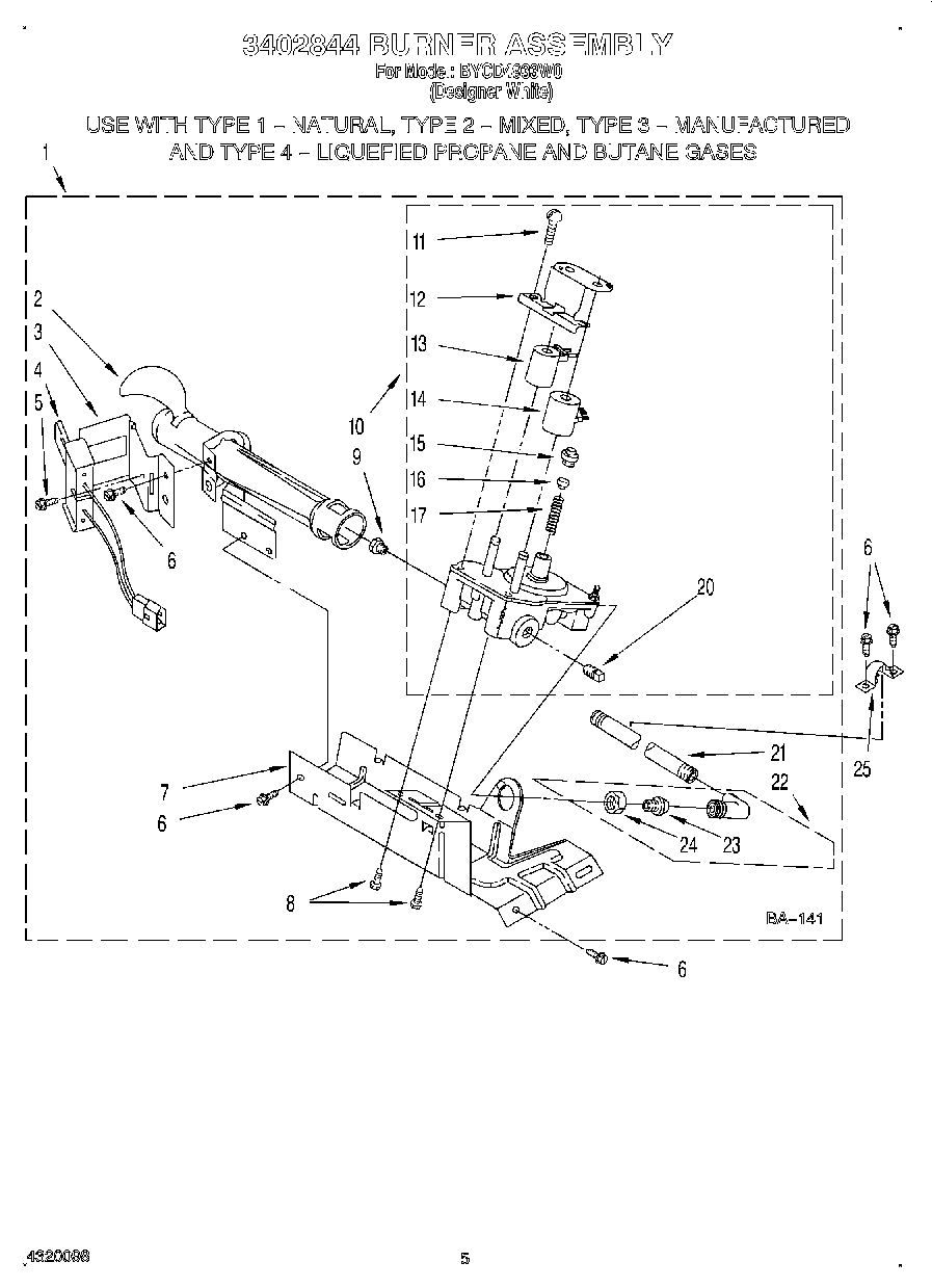 03 - 3402844 BURNER ASSEMBLY