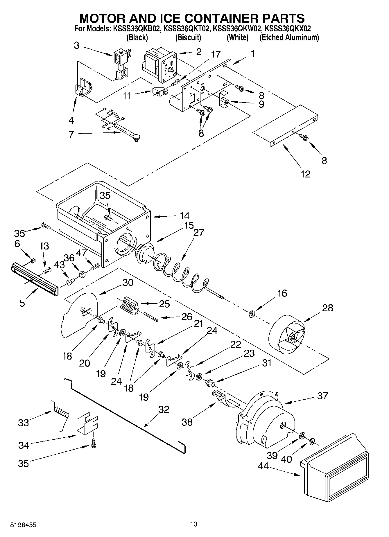 09 - MOTOR AND ICE CONTAINER PARTS