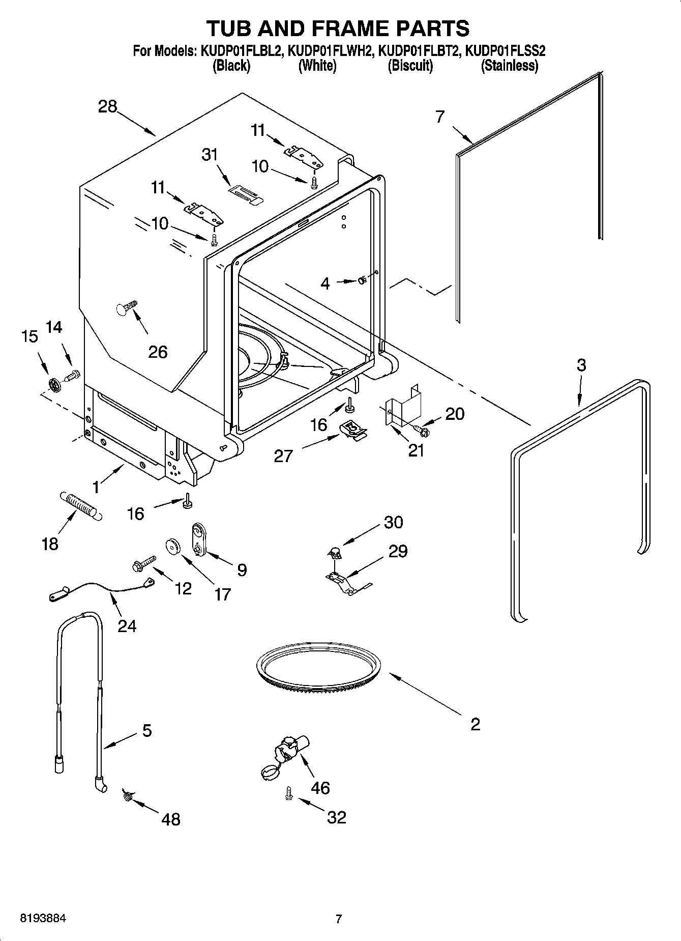 07 - TUB AND FRAME PARTS