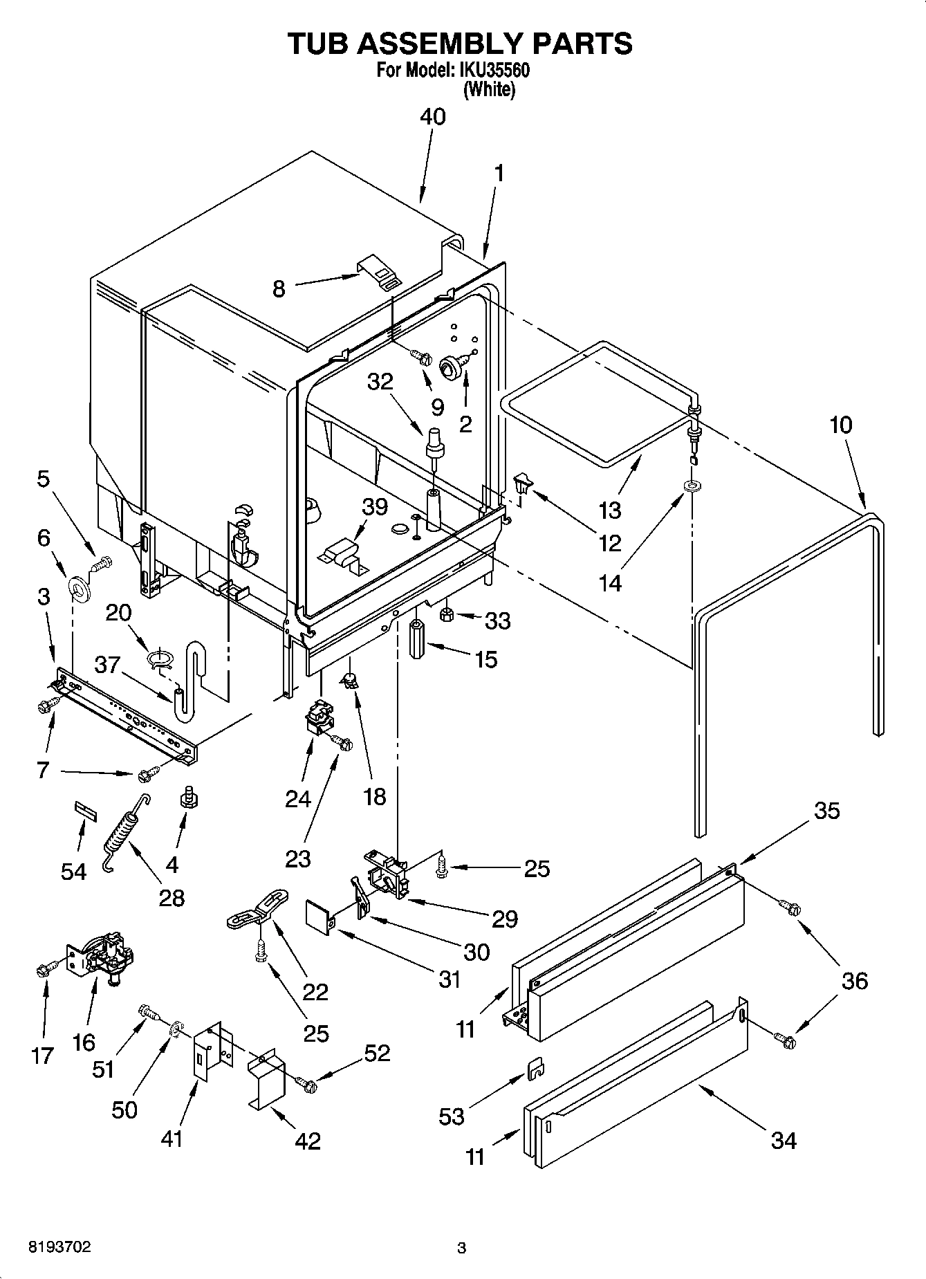 03 - TUB ASSEMBLY PARTS