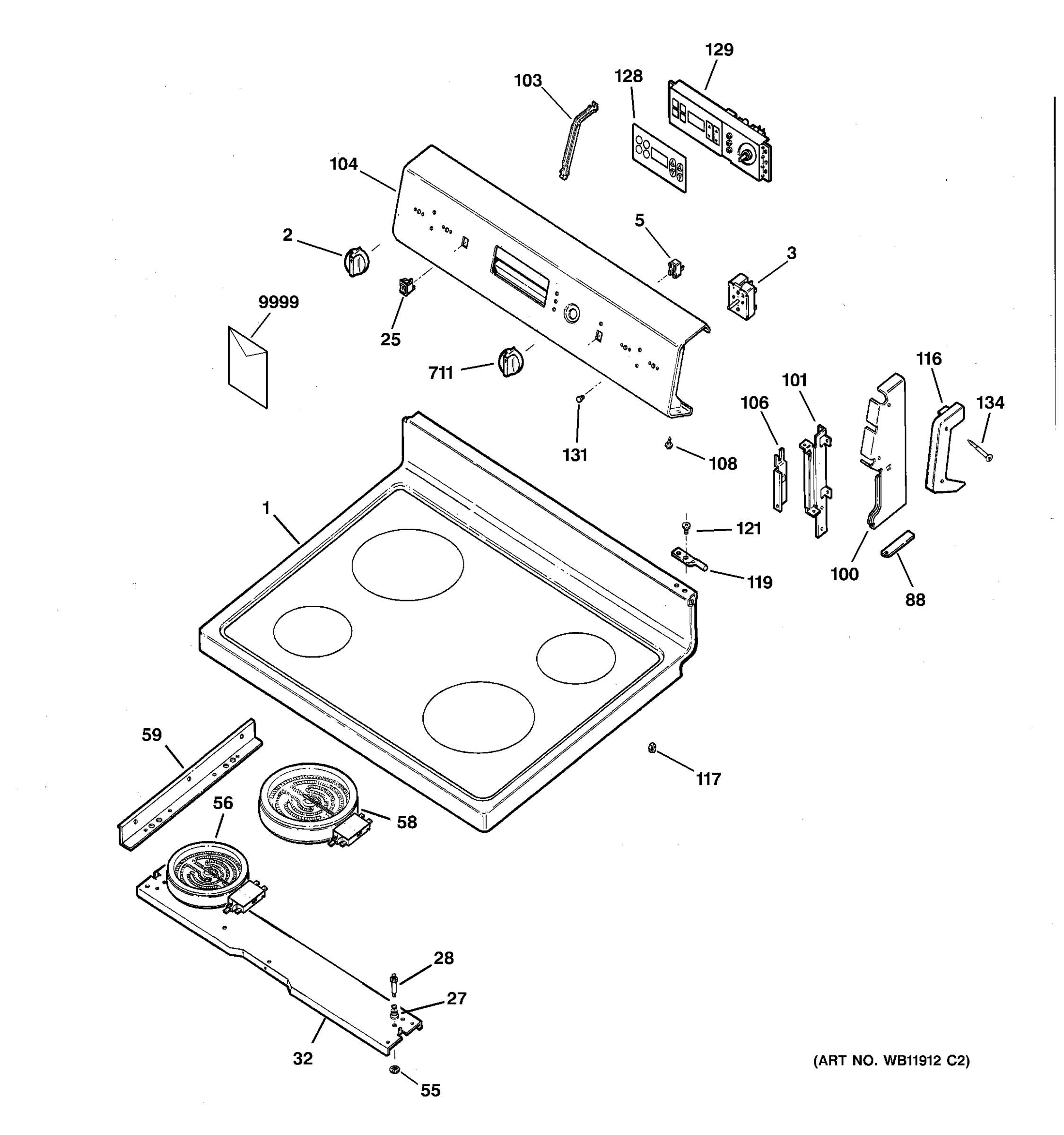CONTROL PANEL & COOKTOP