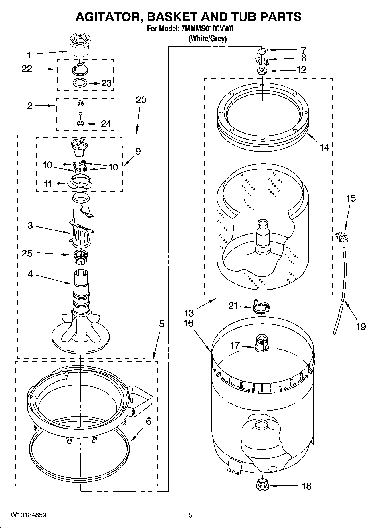 03 - AGITATOR, BASKET AND TUB PARTS