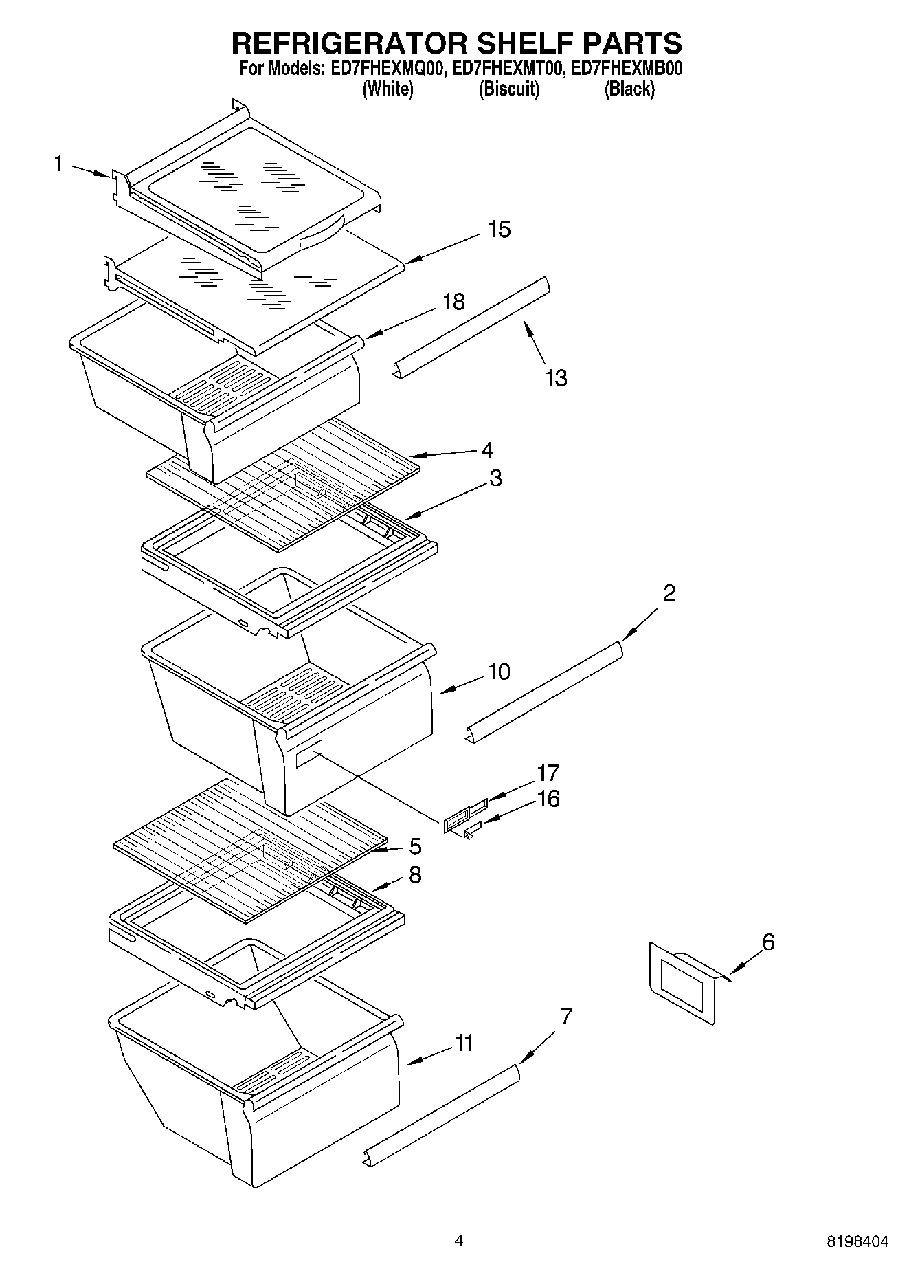 03 - REFRIGERATOR SHELF PARTS
