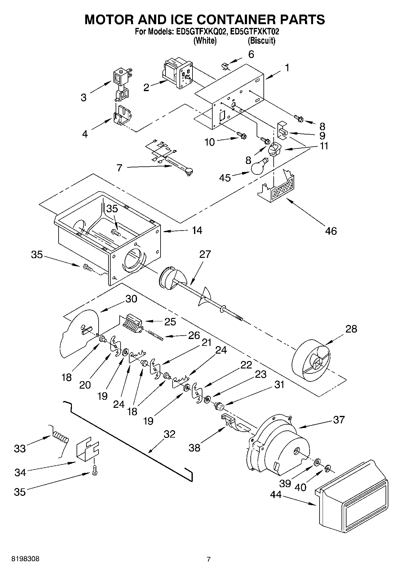 05 - MOTOR AND ICE CONTAINER PARTS