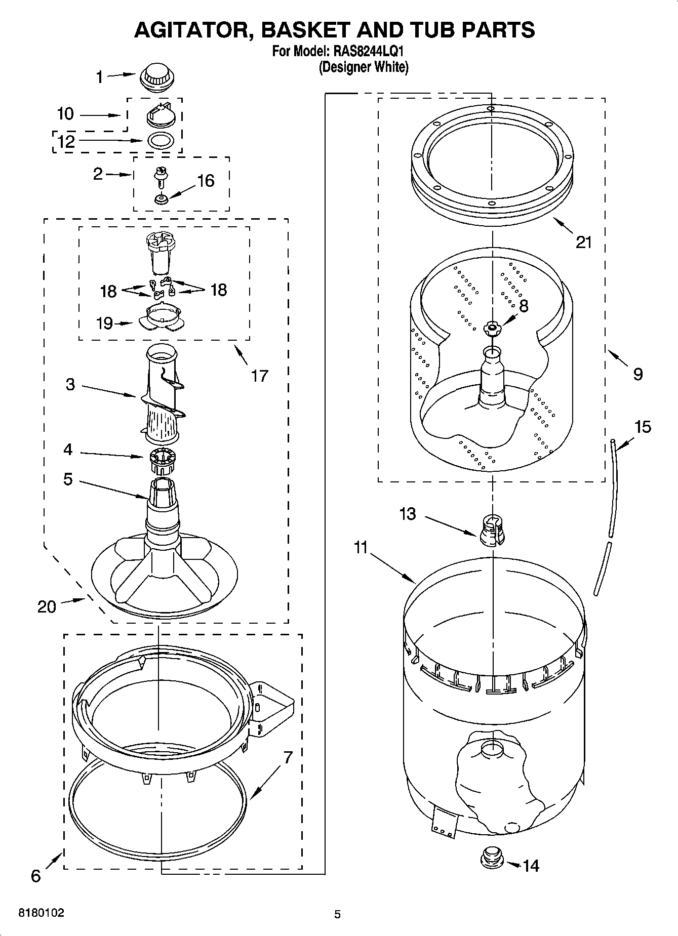 03 - AGITATOR, BASKET AND TUB PARTS