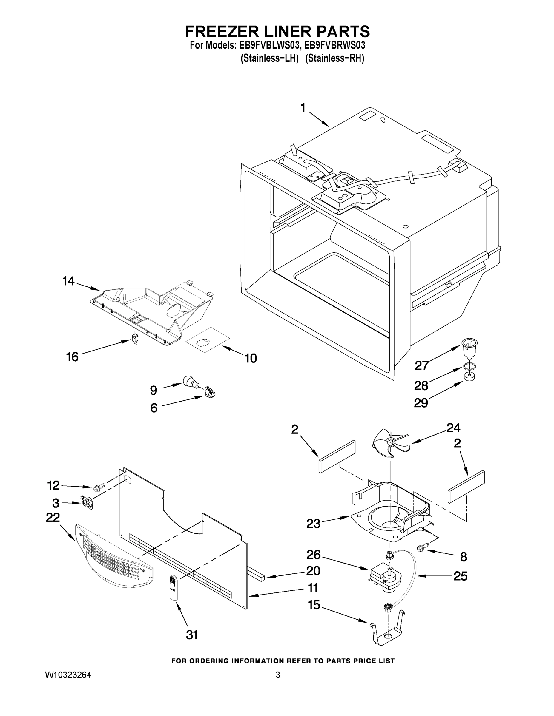 02 - FREEZER LINER PARTS
