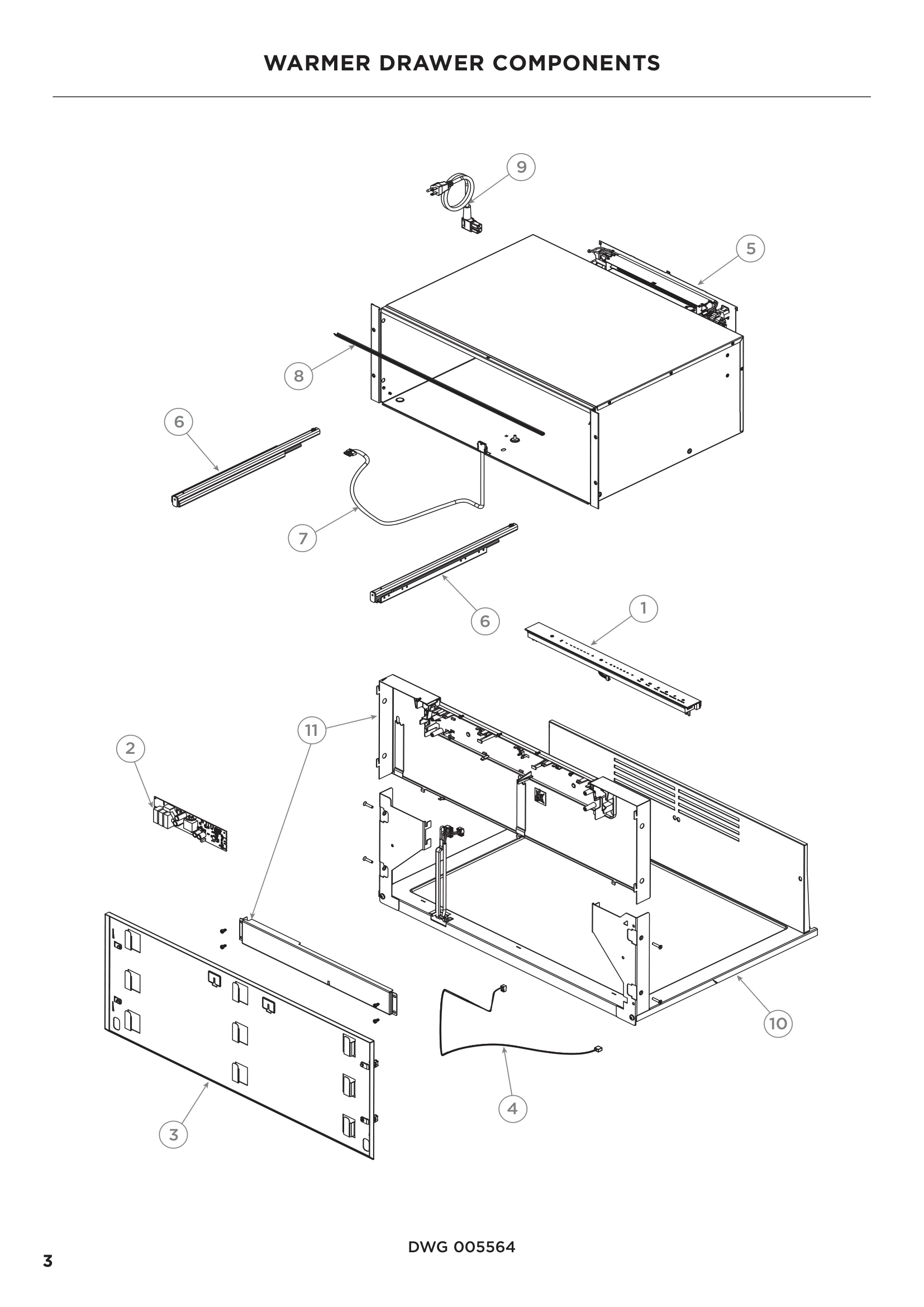 WARMER DRAWER COMPONENTS