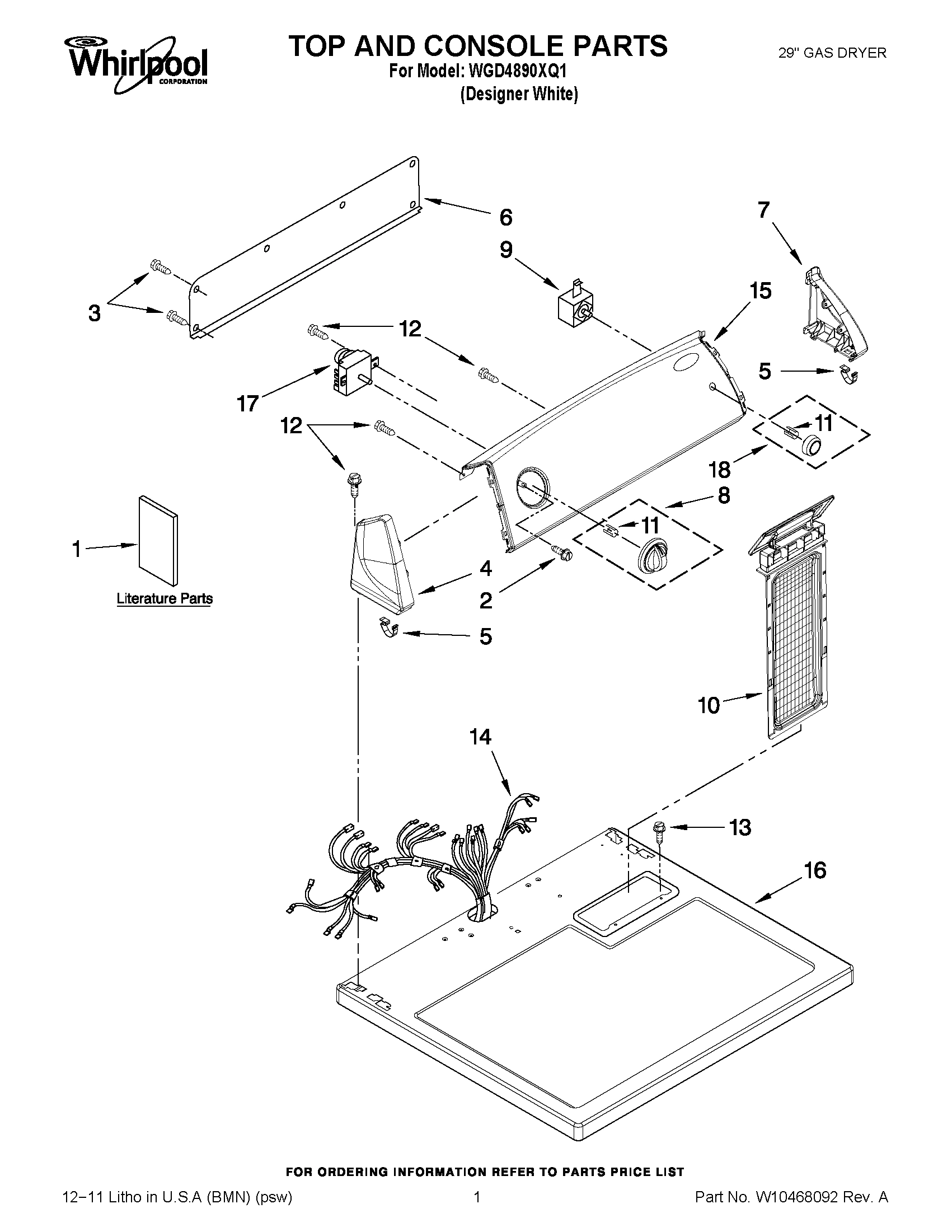 01 - TOP AND CONSOLE PARTS