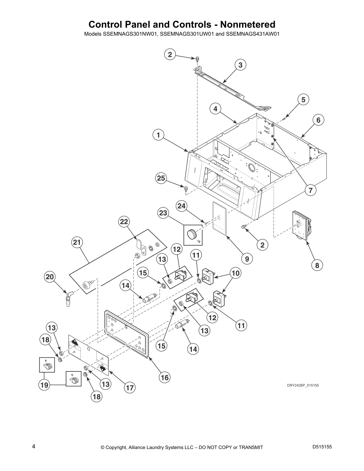 Control Panel and Controls - Nonmetered