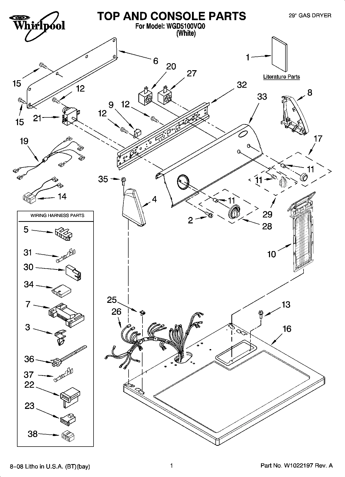 01 - TOP AND CONSOLE PARTS