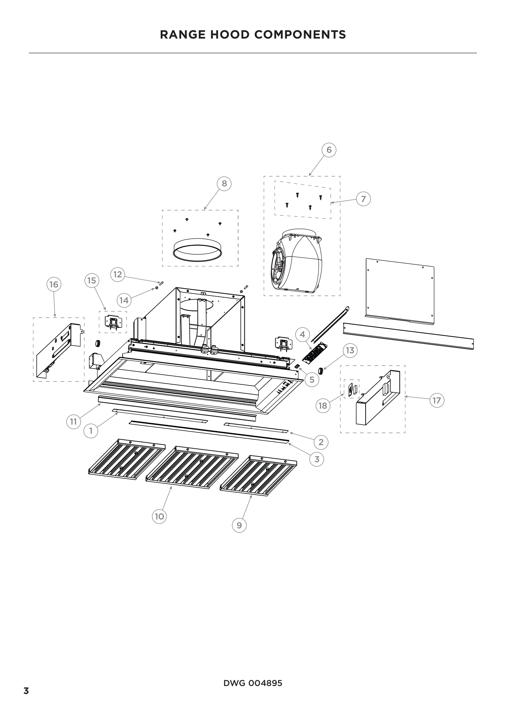 RANGE HOOD COMPONENTS