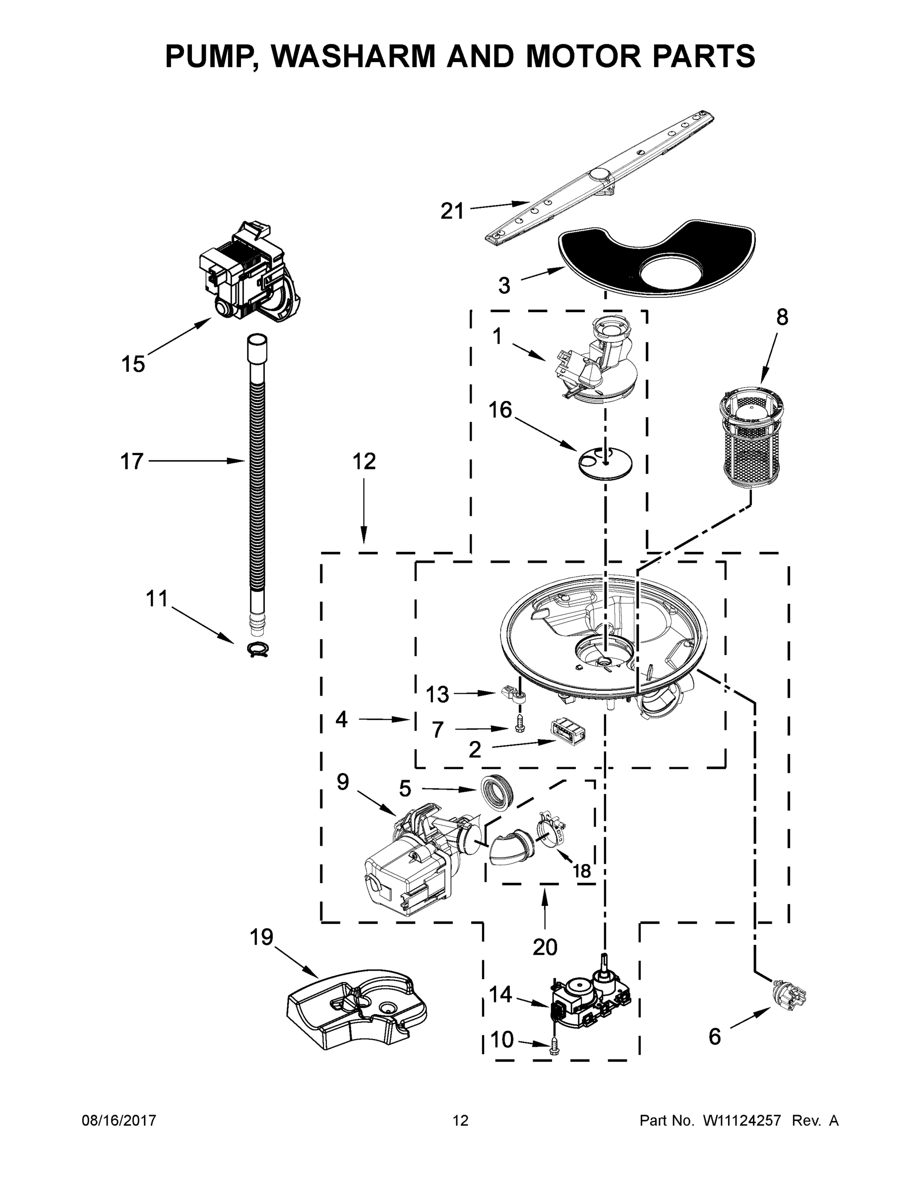 07 - PUMP, WASHARM AND MOTOR PARTS