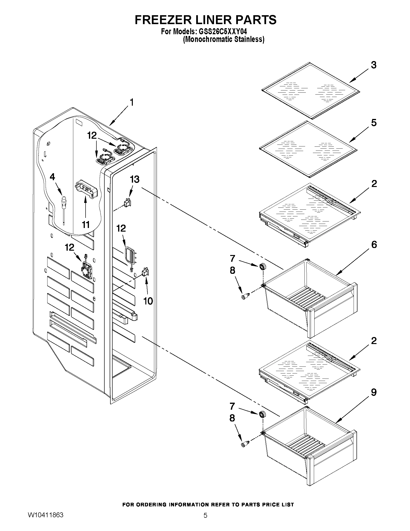 04 - FREEZER LINER PARTS