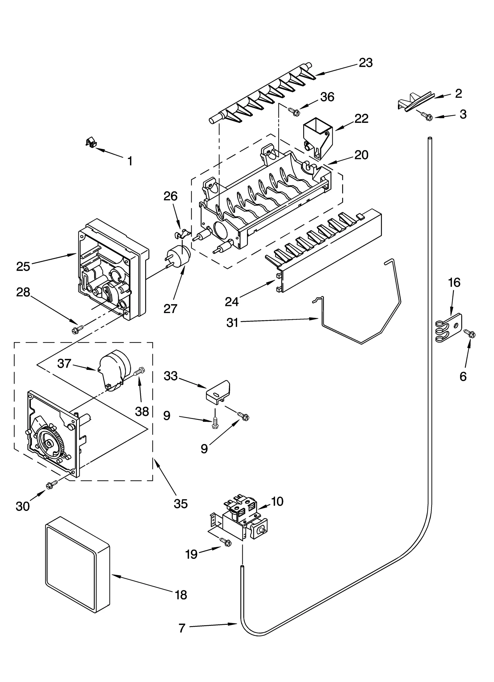 ICEMAKER PARTS, PARTS NOT ILLUSTRATED