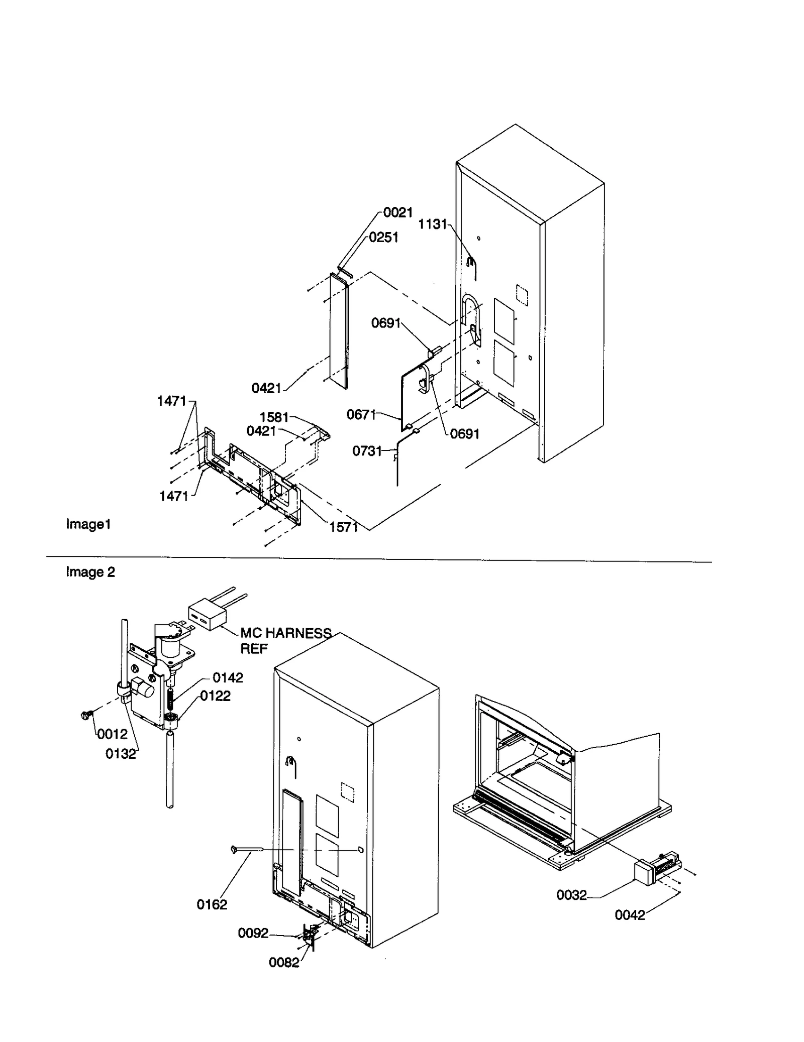 CABINET BACK/ WATER VALVE ASSEMBLY