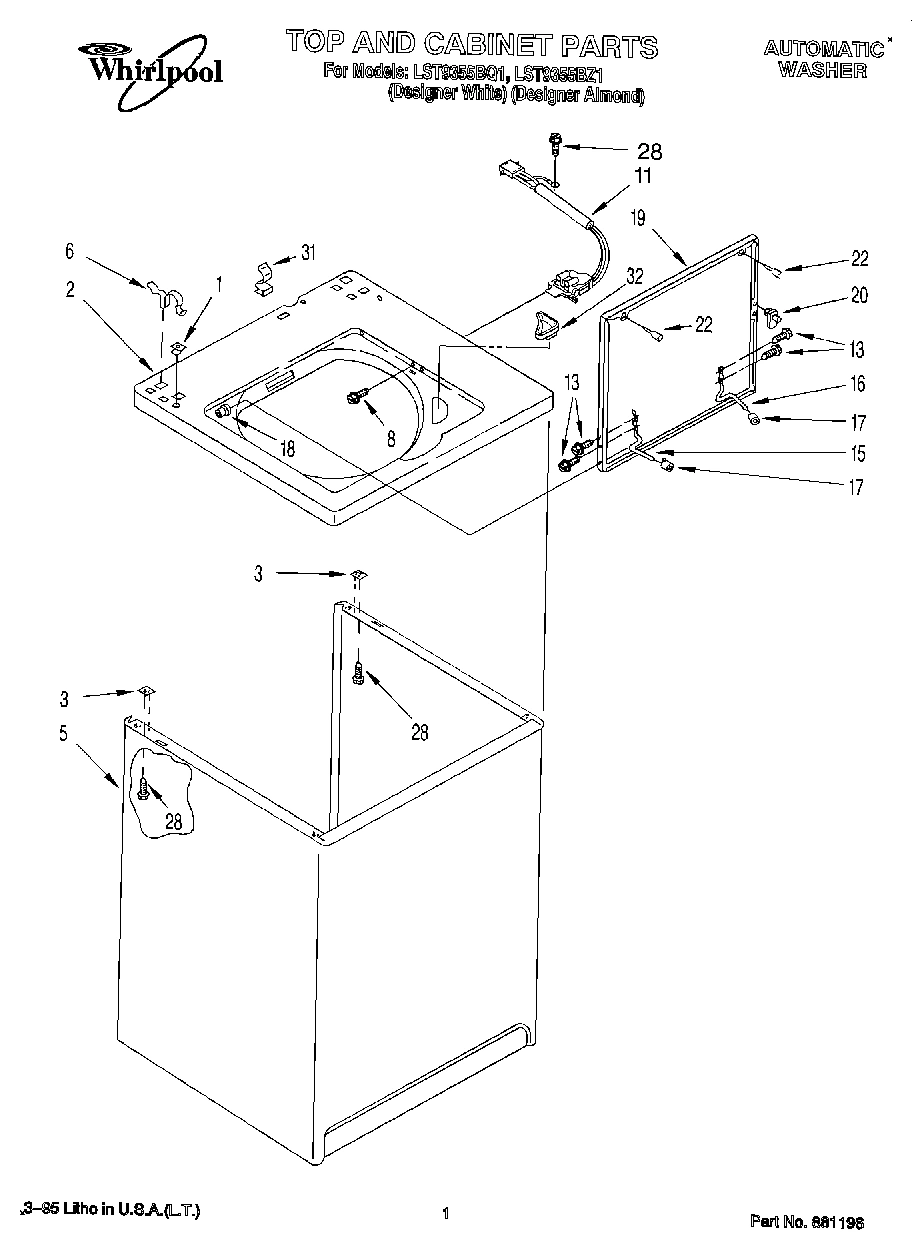 01 - TOP AND CABINET, LIT/OPTIONAL