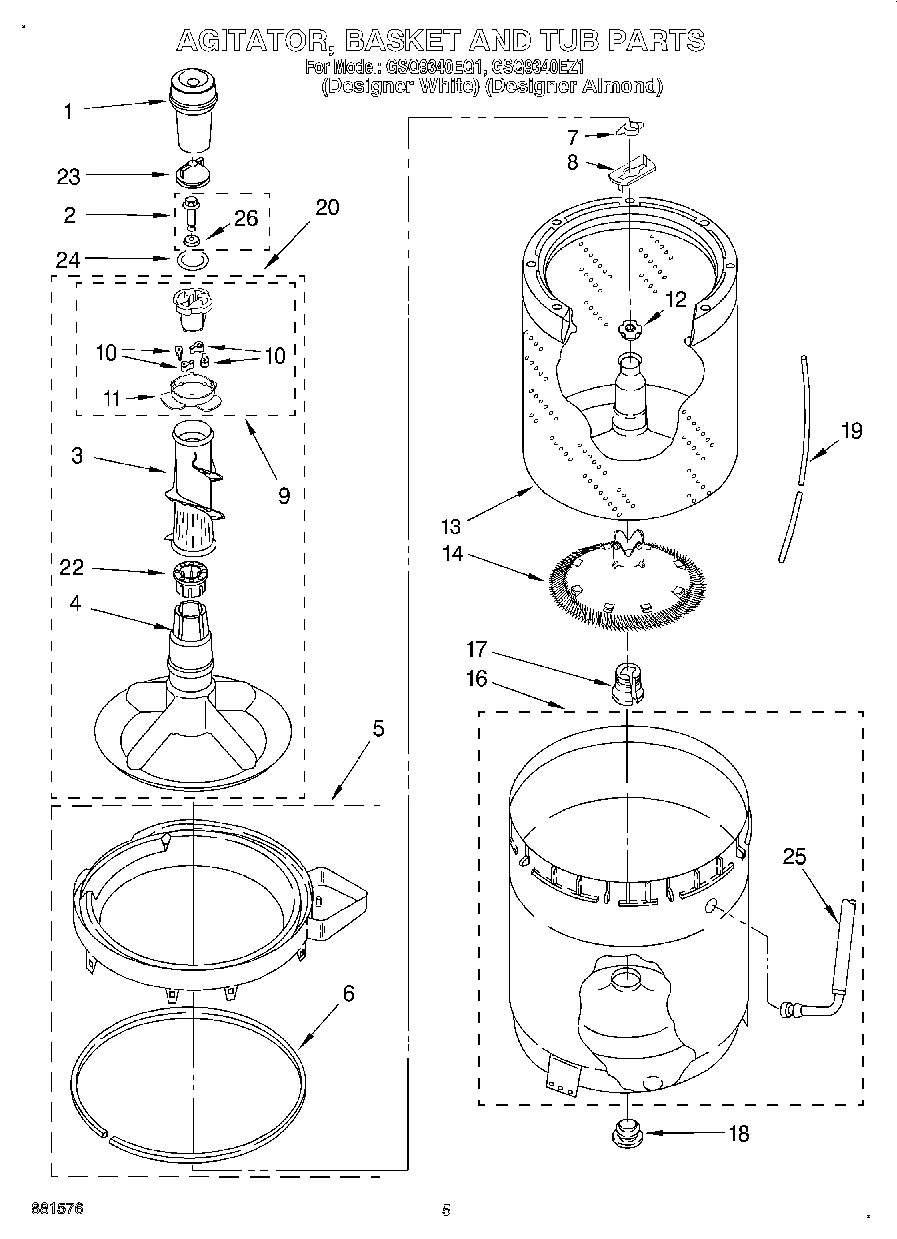 03 - AGITATOR, BASKET AND TUB