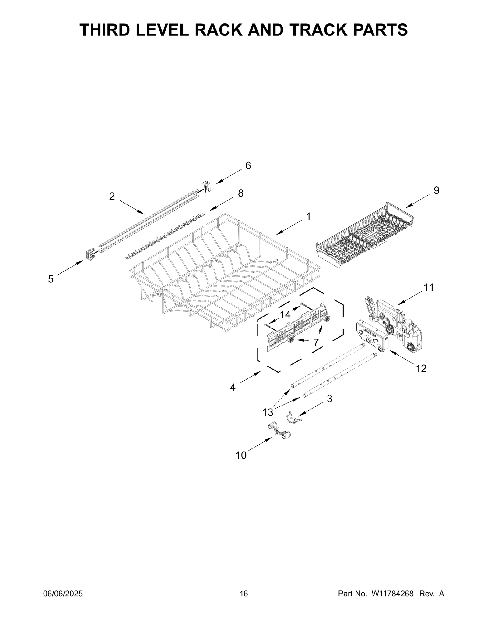 THIRD LEVEL RACK AND TRACK PARTS