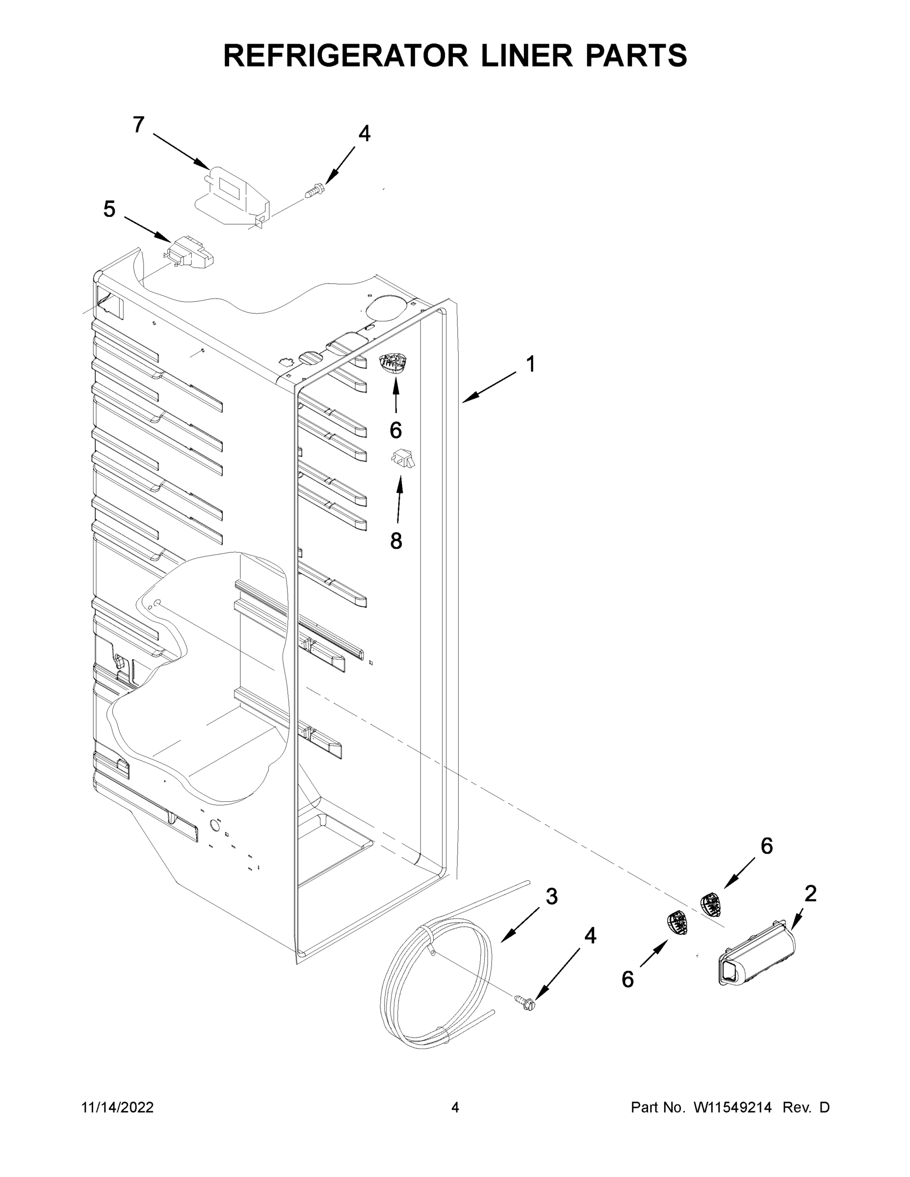 03 - REFRIGERATOR LINER PARTS