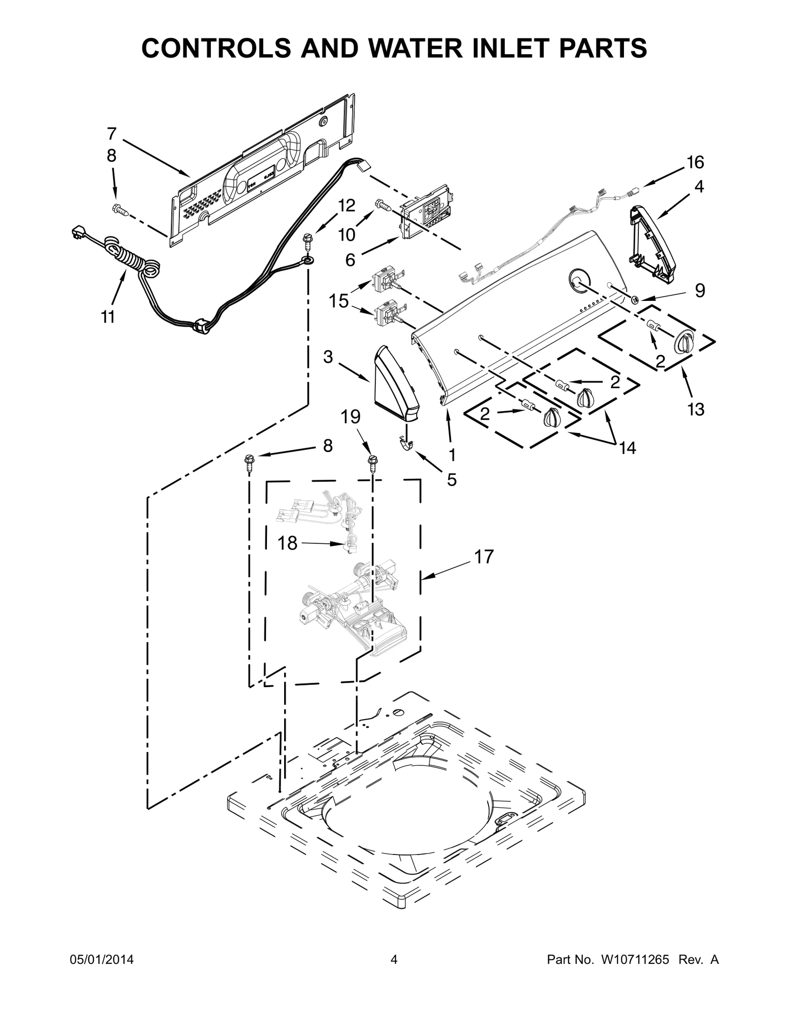 CONTROLS AND WATER INLET PARTS