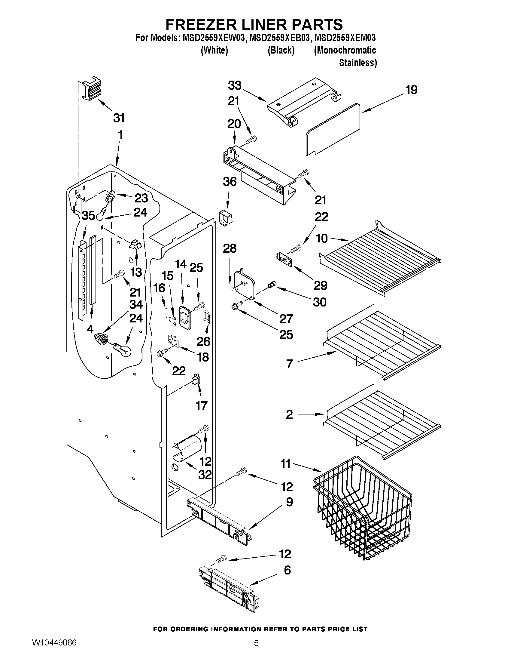 04 - FREEZER LINER PARTS