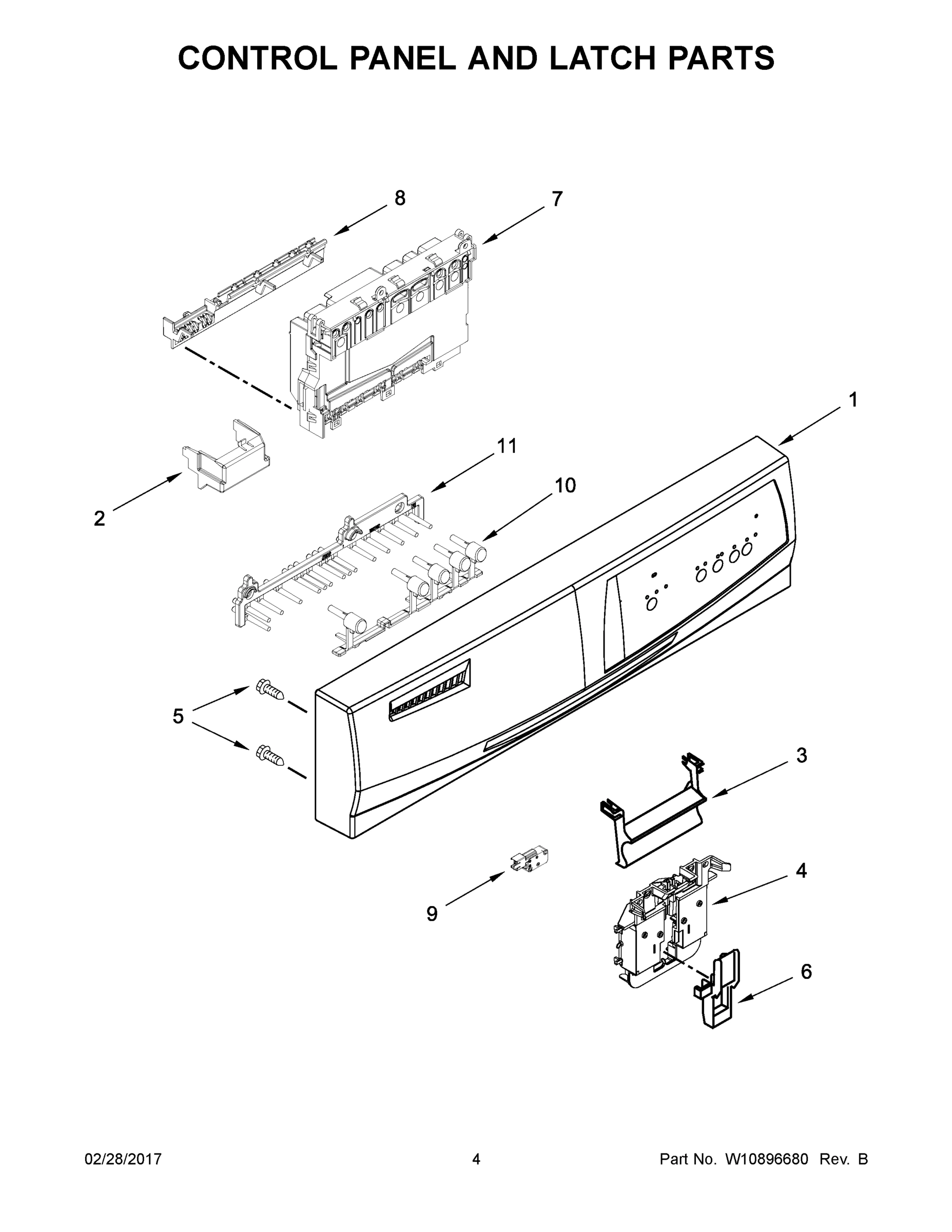 03 - CONTROL PANEL AND LATCH PARTS