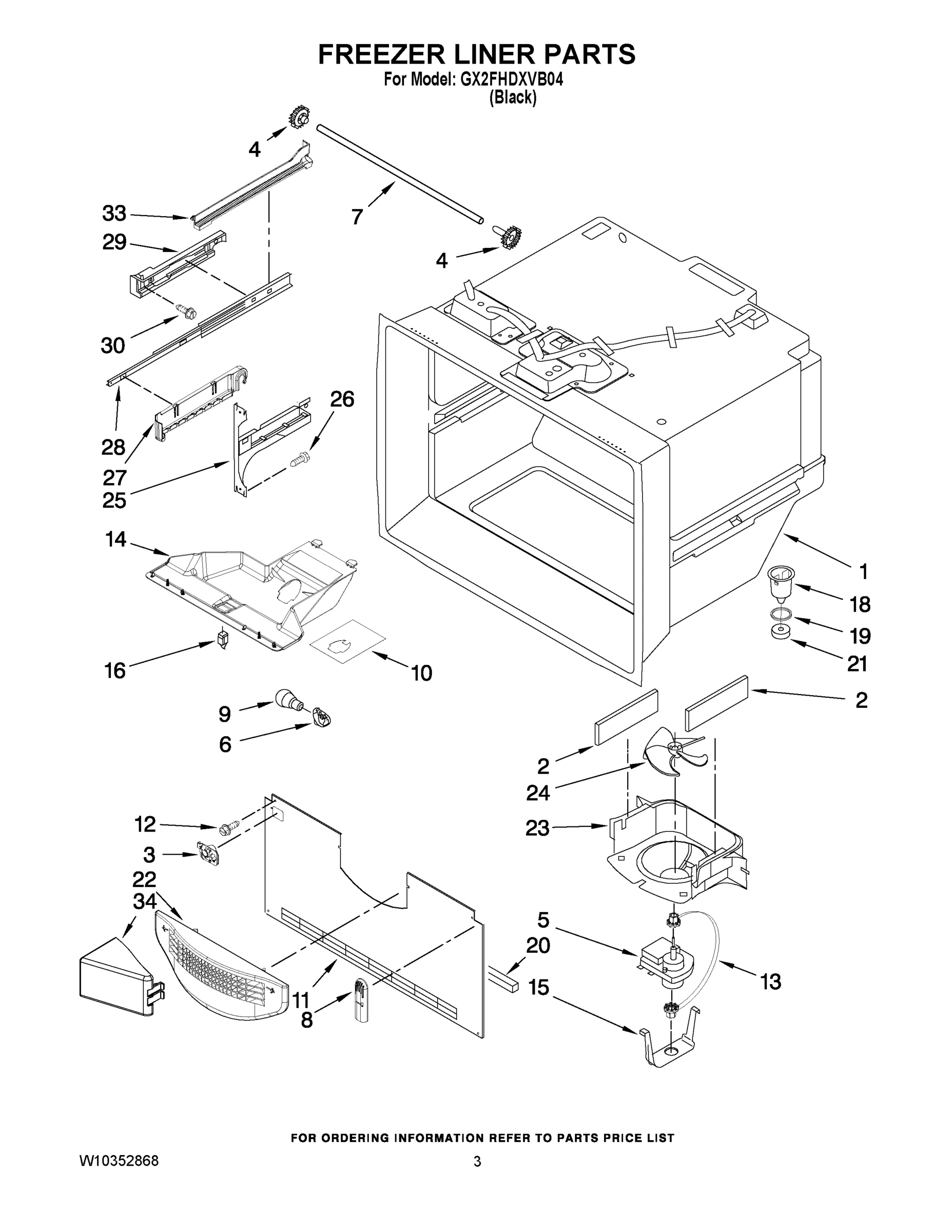 02 - FREEZER LINER PARTS