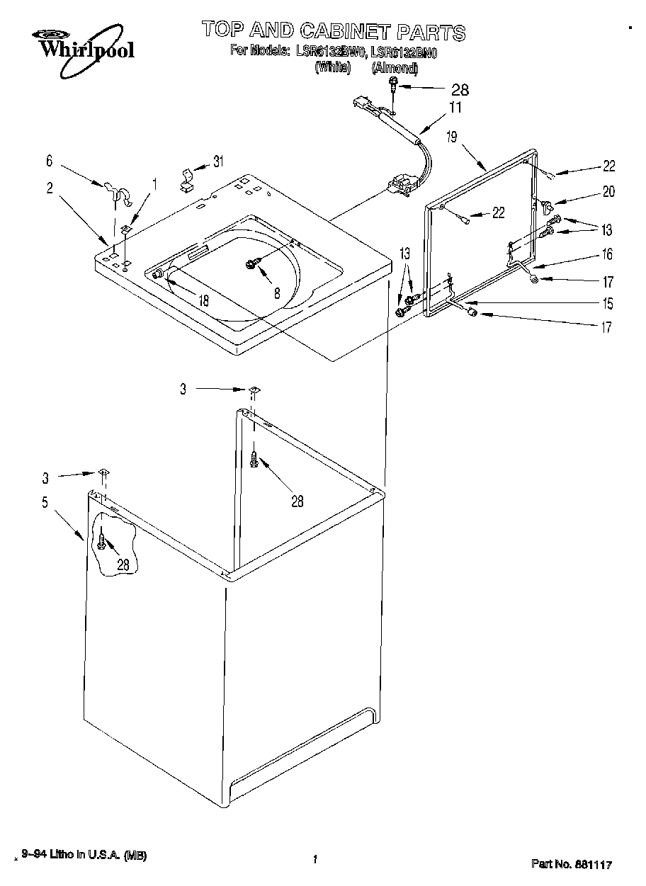 01 - TOP AND CABINET, LIT/OPTIONAL