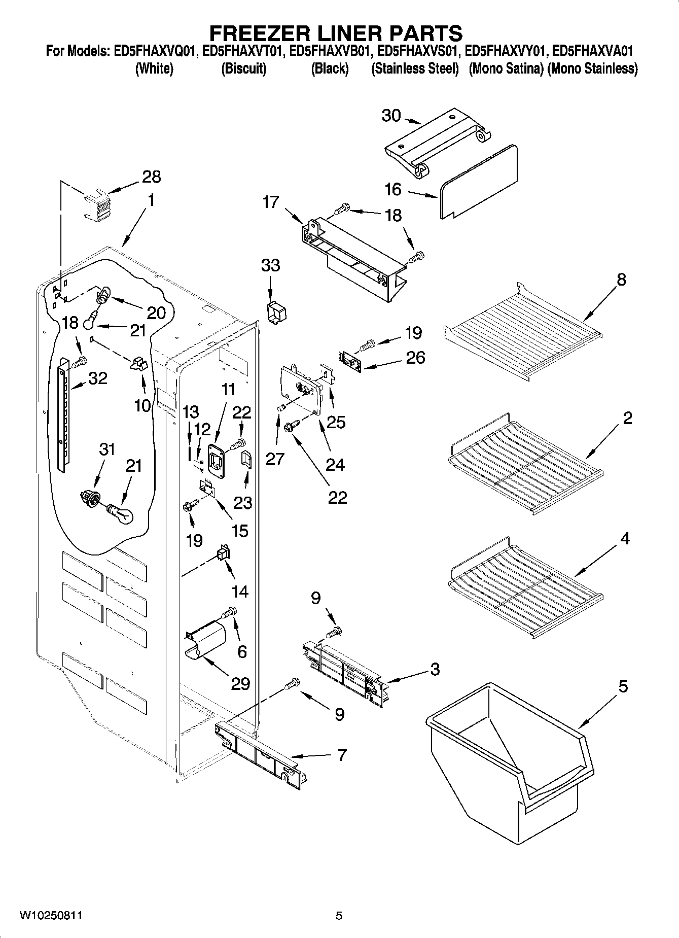 04 - FREEZER LINER PARTS